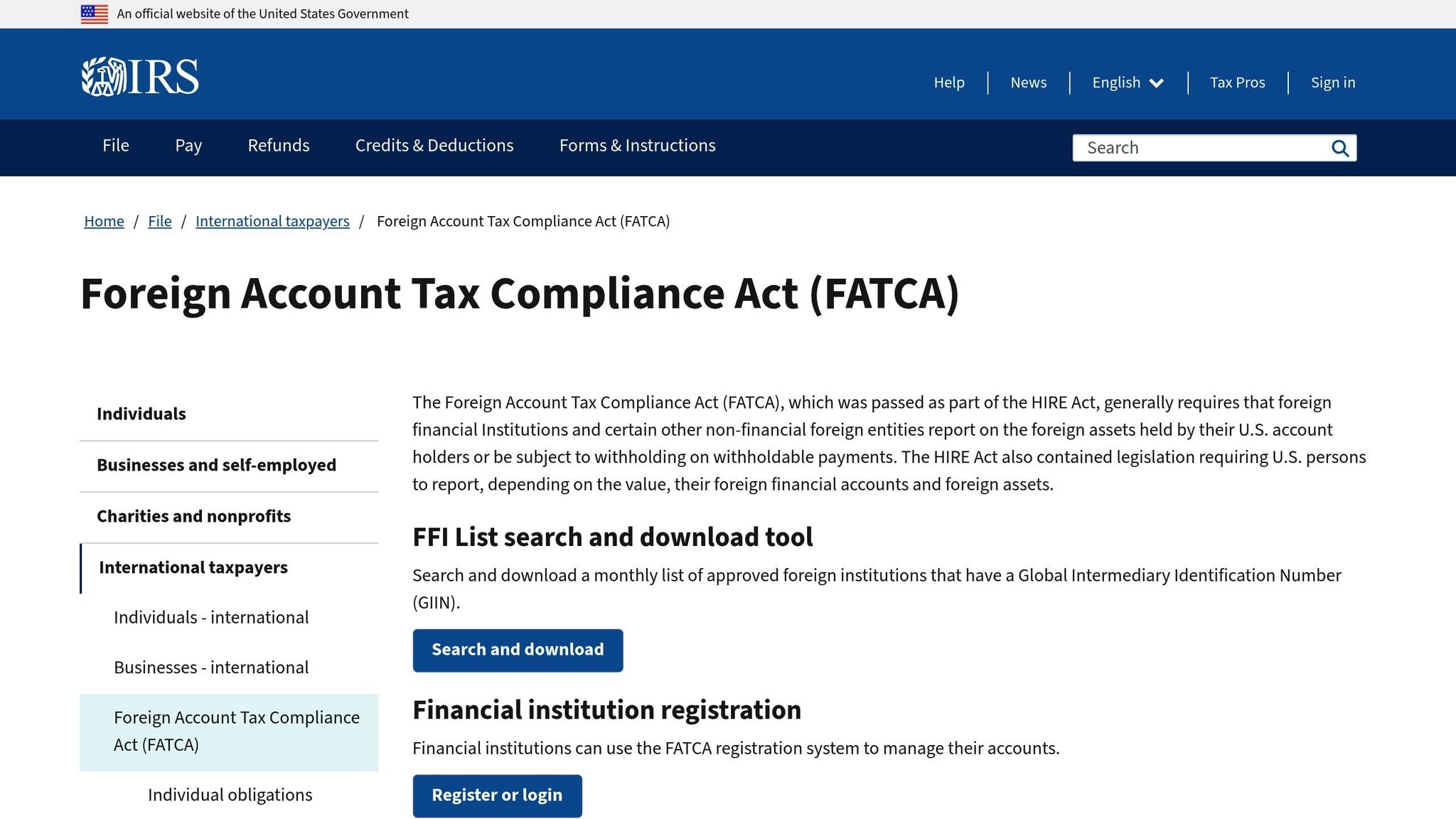FATCA reporting requirements