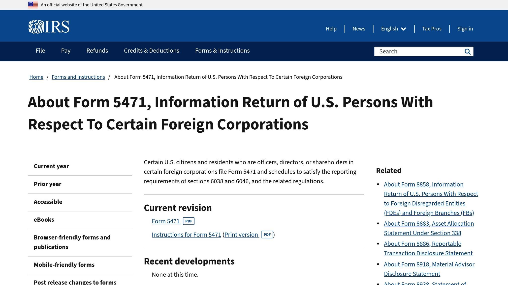 filing form 5471 with the IRS
