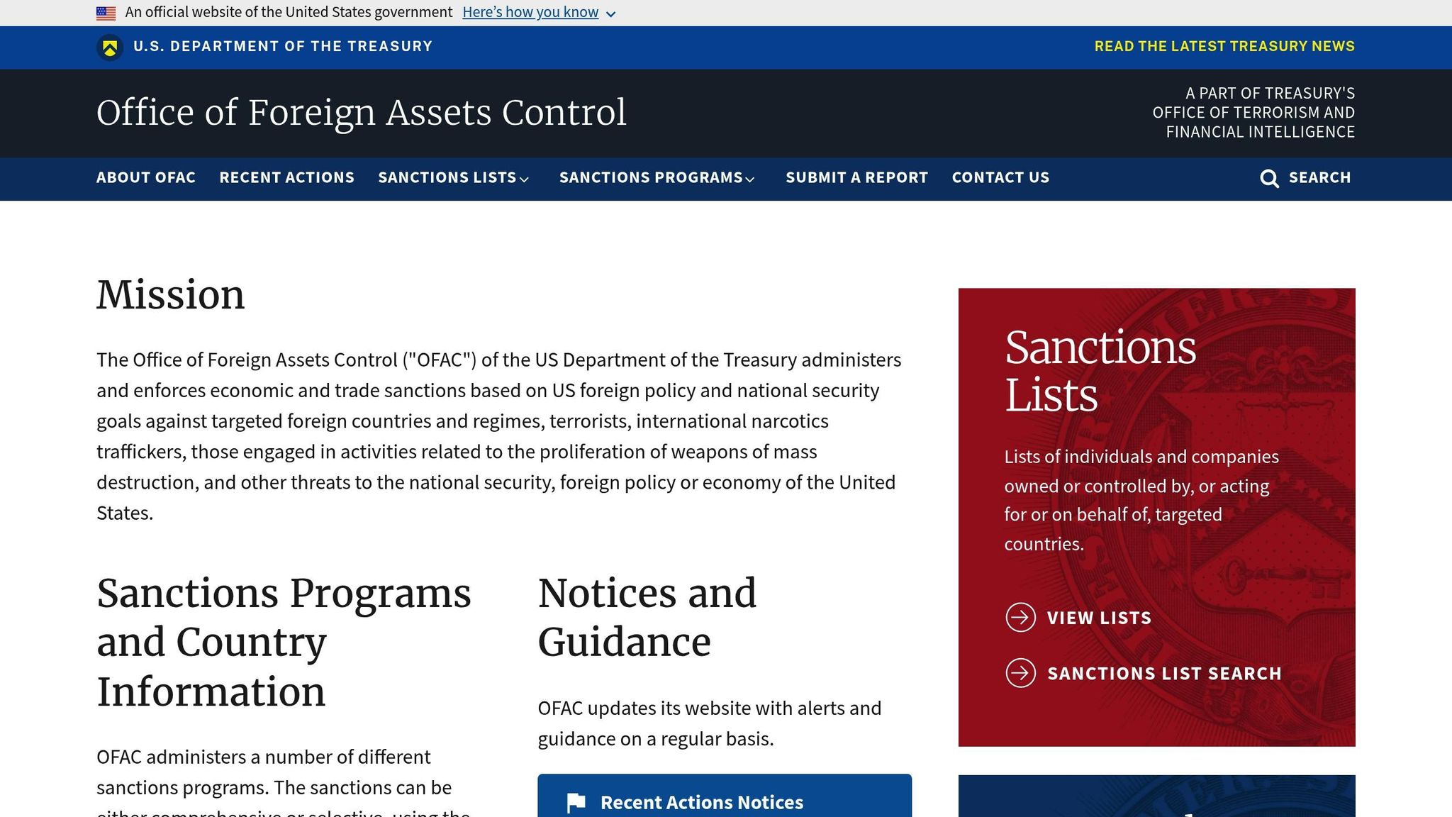 Office of foreign assets control
