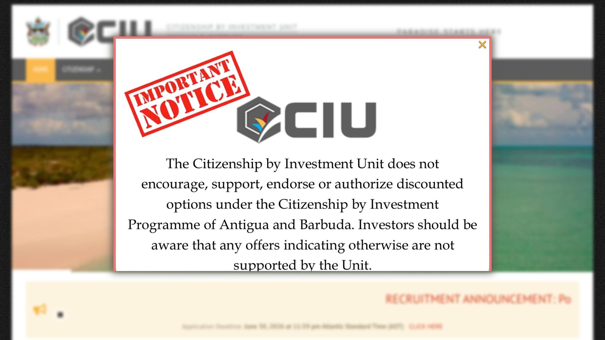 Antigua and Barbuda citizenship by investment