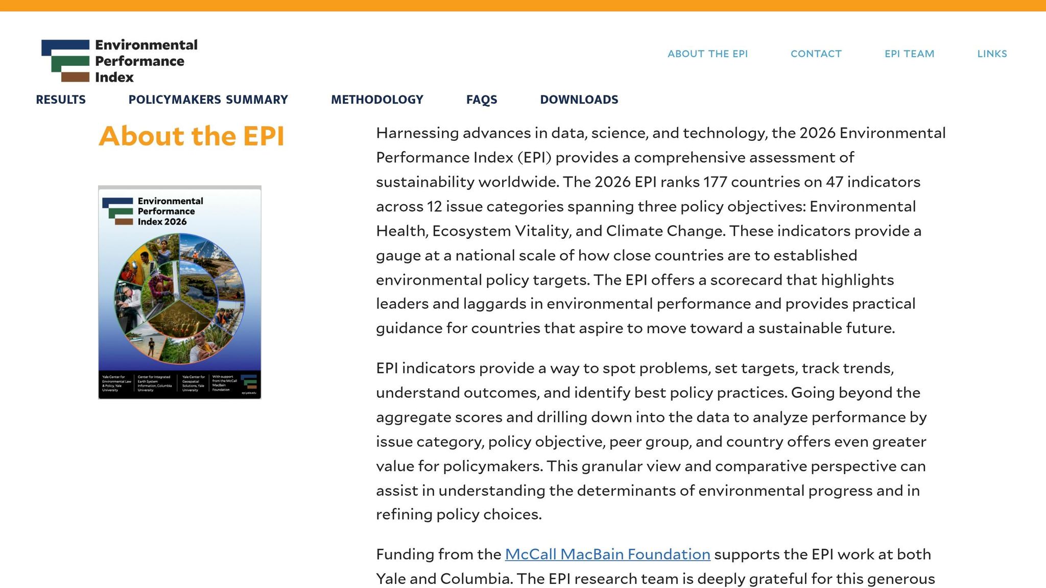 Environmental performance index