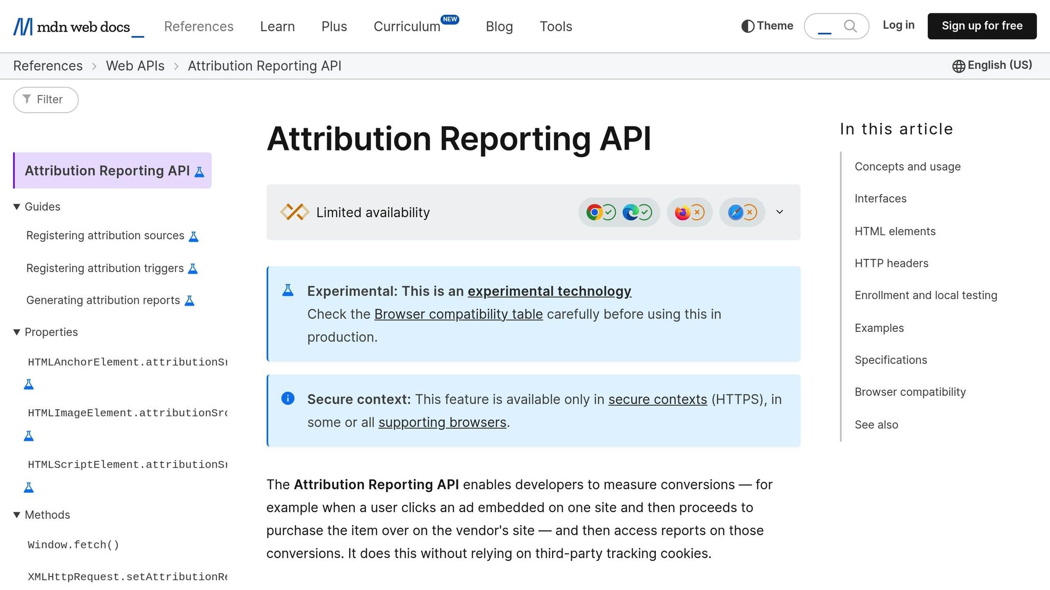 Attribution Reporting API