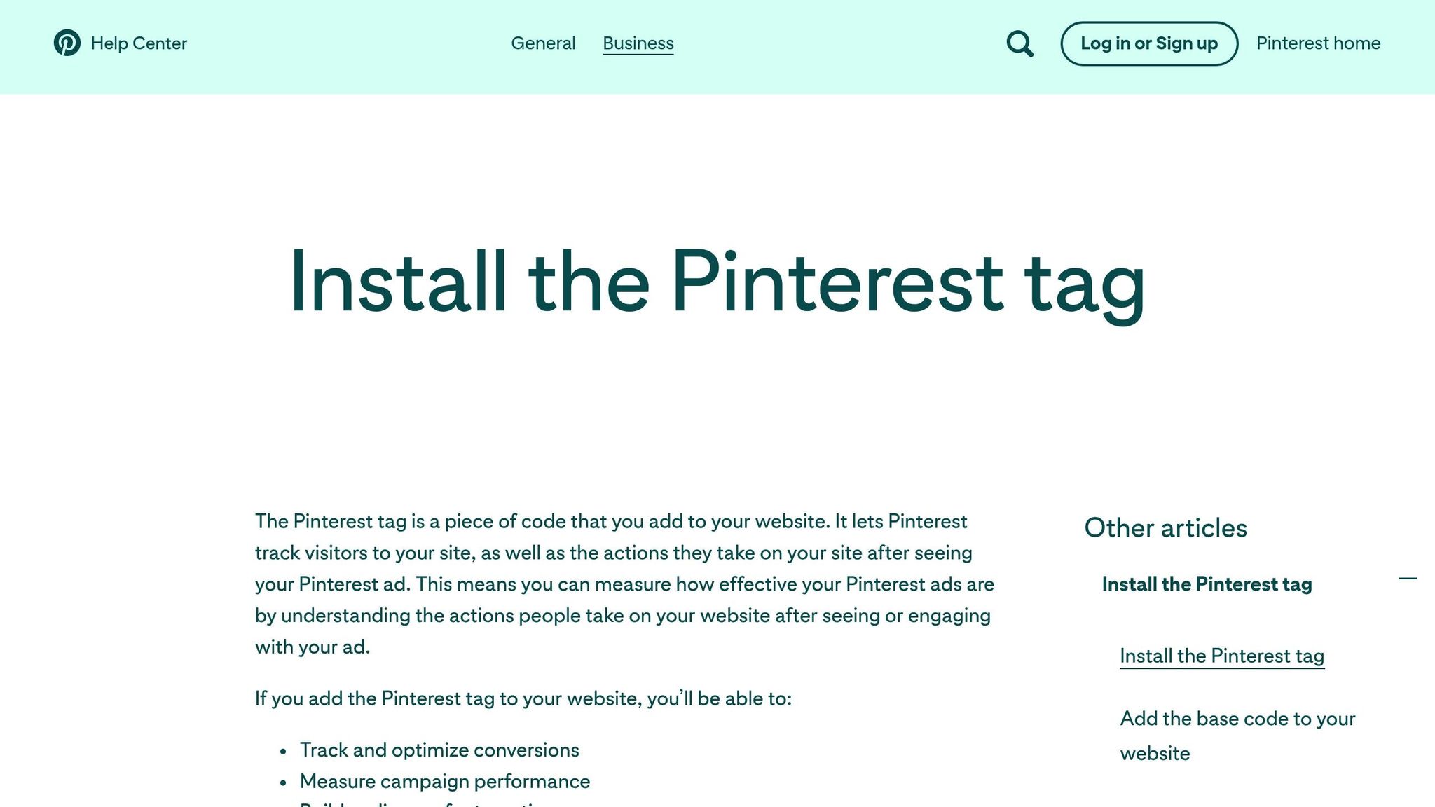 Pinterest Tag
