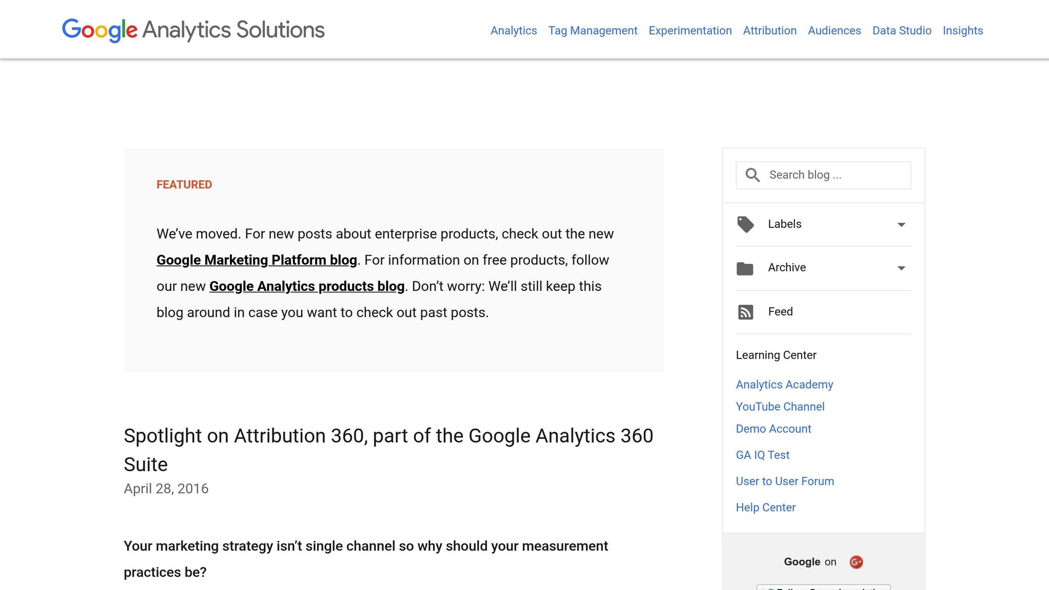 Google Attribution 360