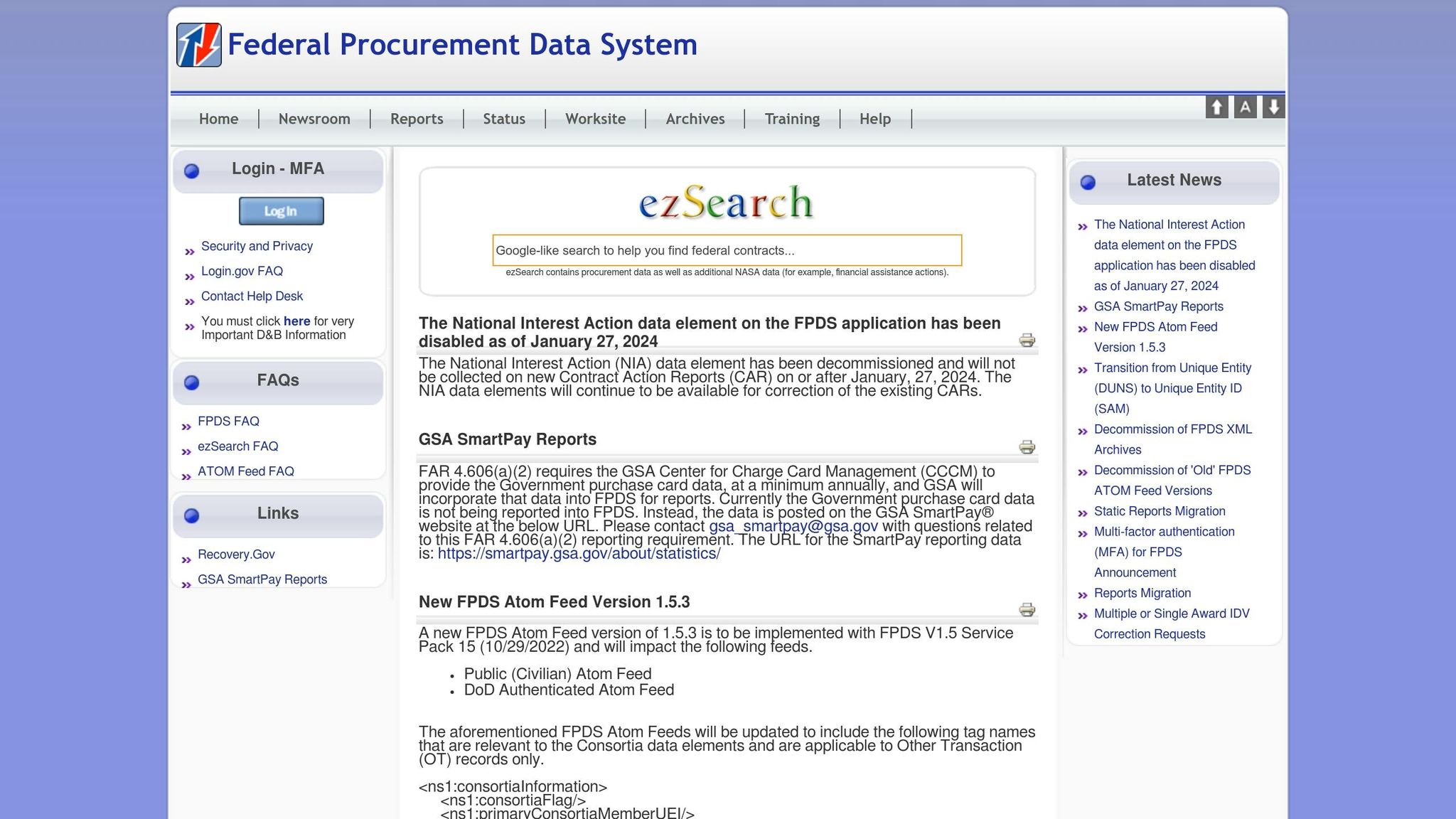 Federal Procurement Data System