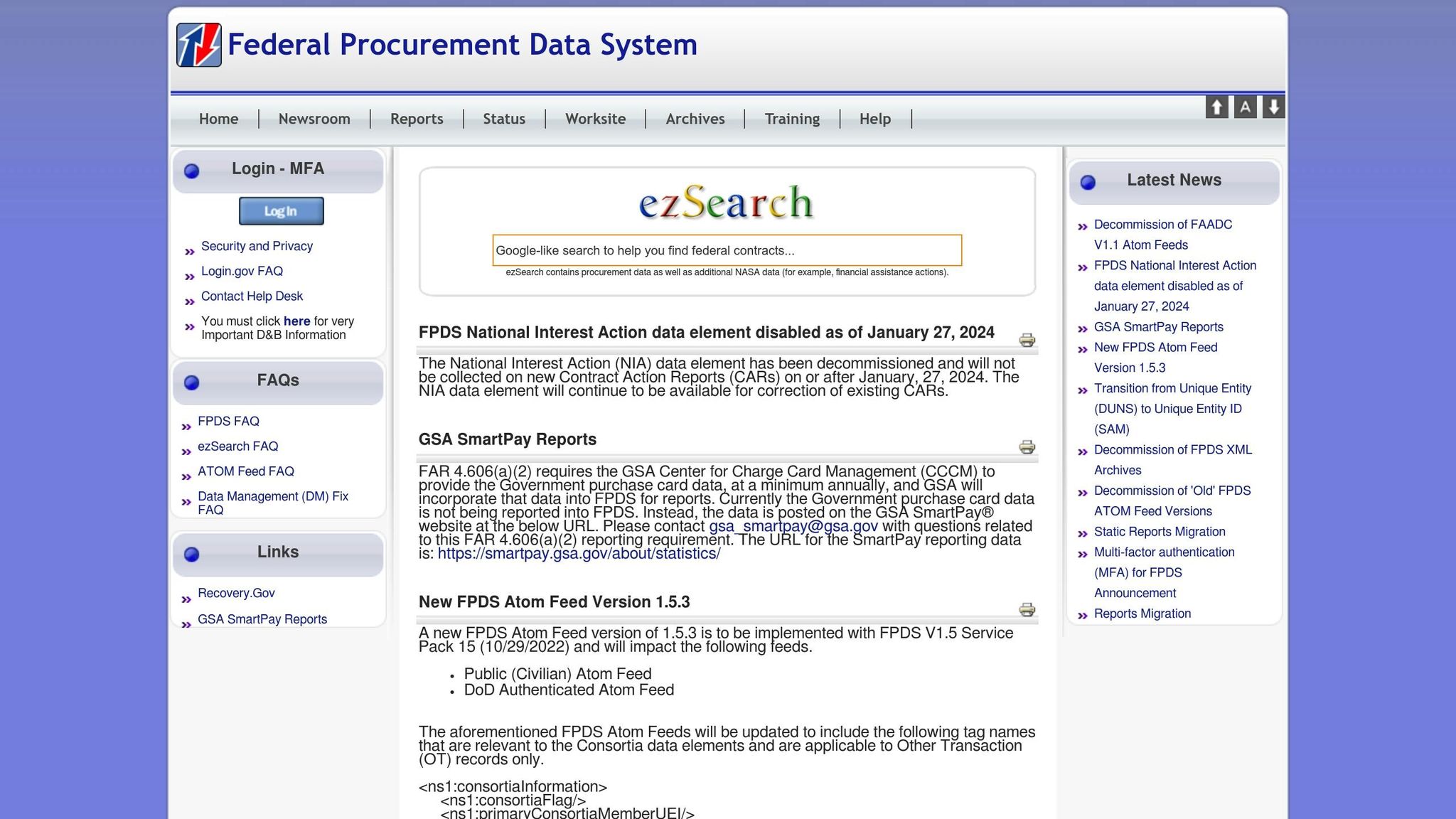 Federal Procurement Data System