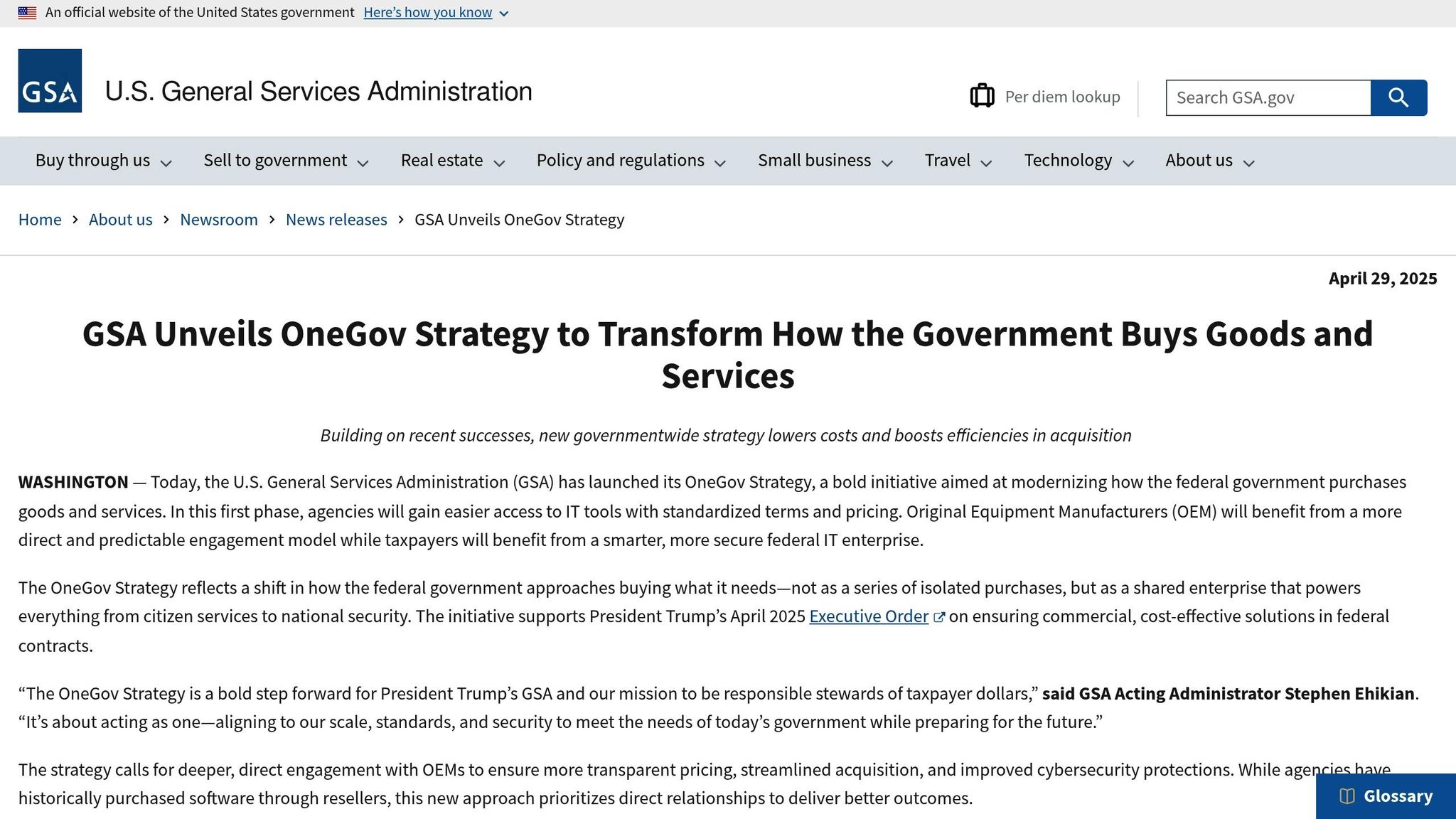 GSA OneGov
