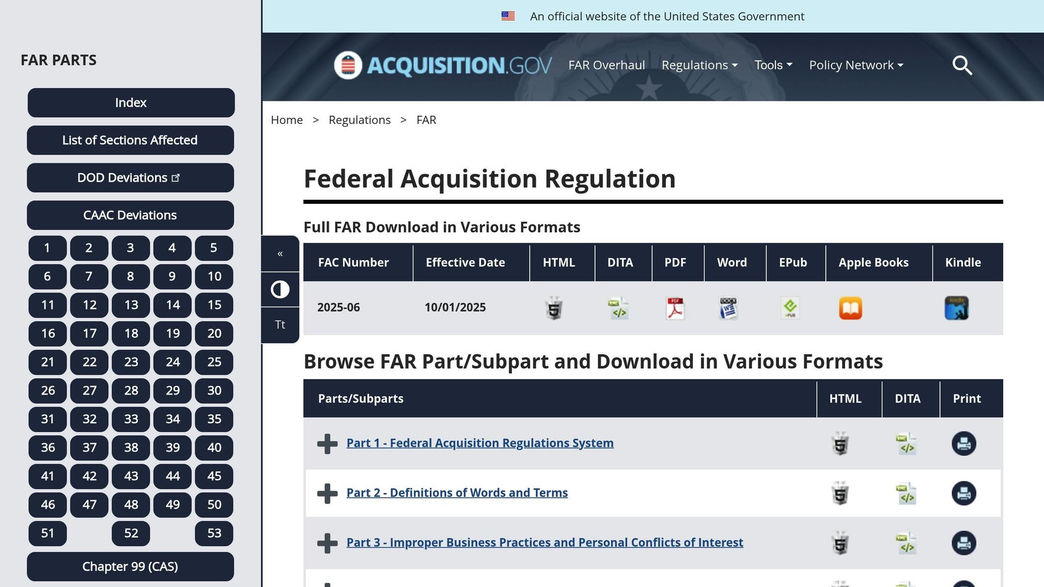 Federal Acquisition Regulation