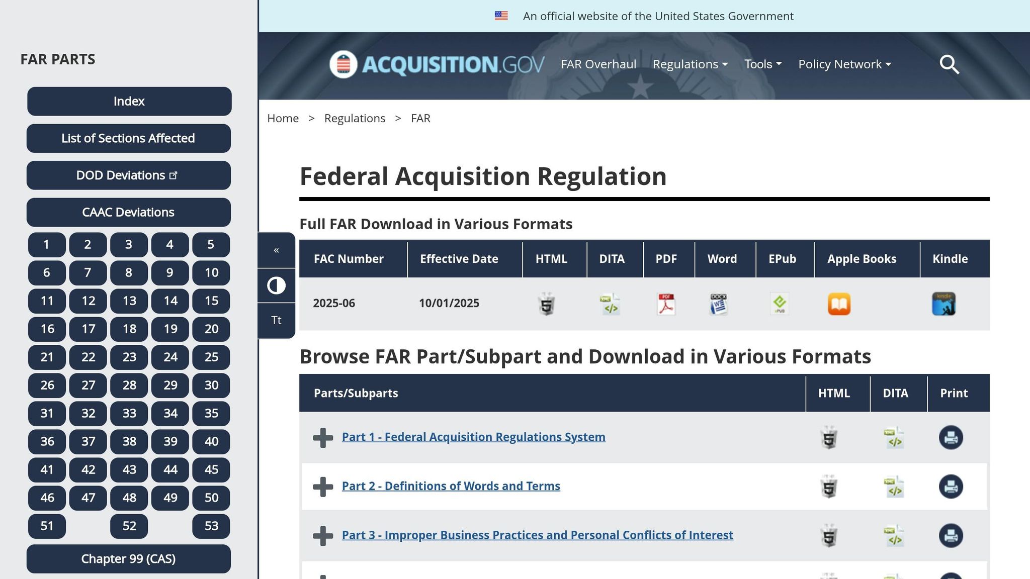 Federal Acquisition Regulation