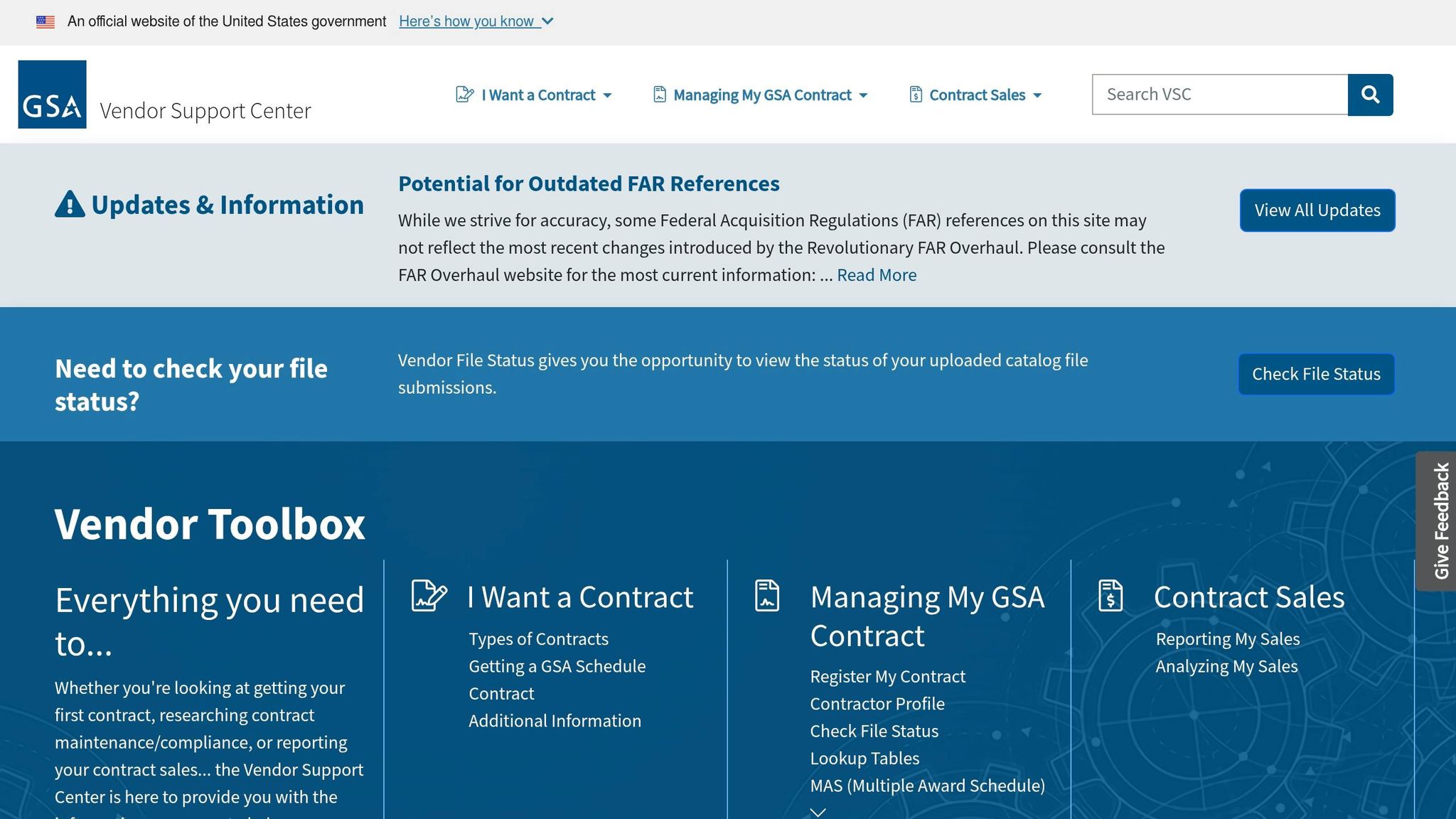Vendor Support Center