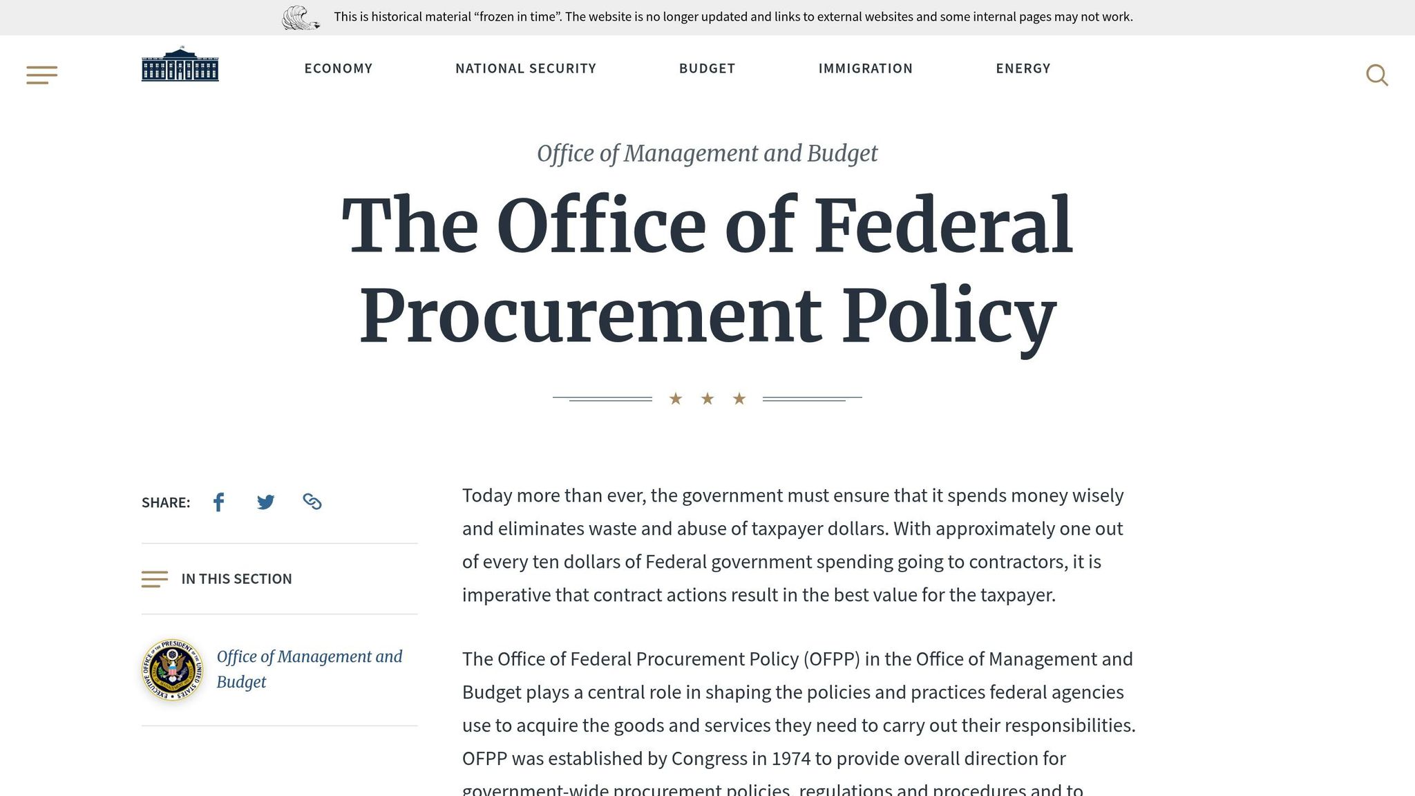Office of Federal Procurement Policy