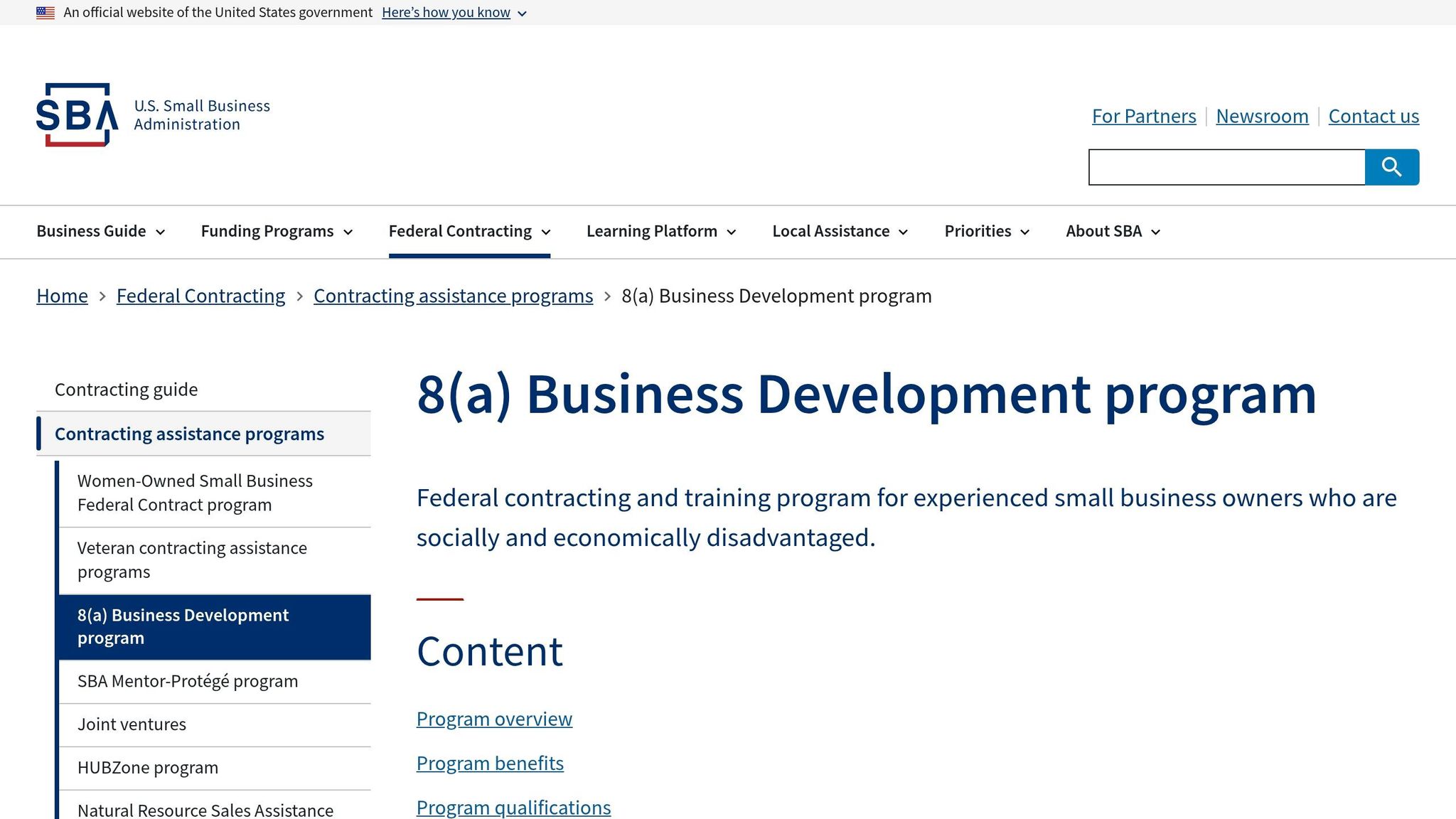 8(a) Business Development Program