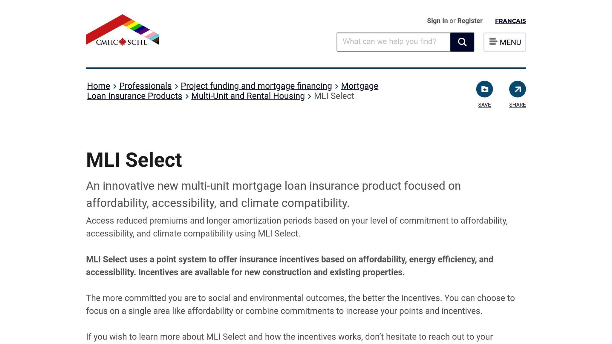 CMHC MLI Select