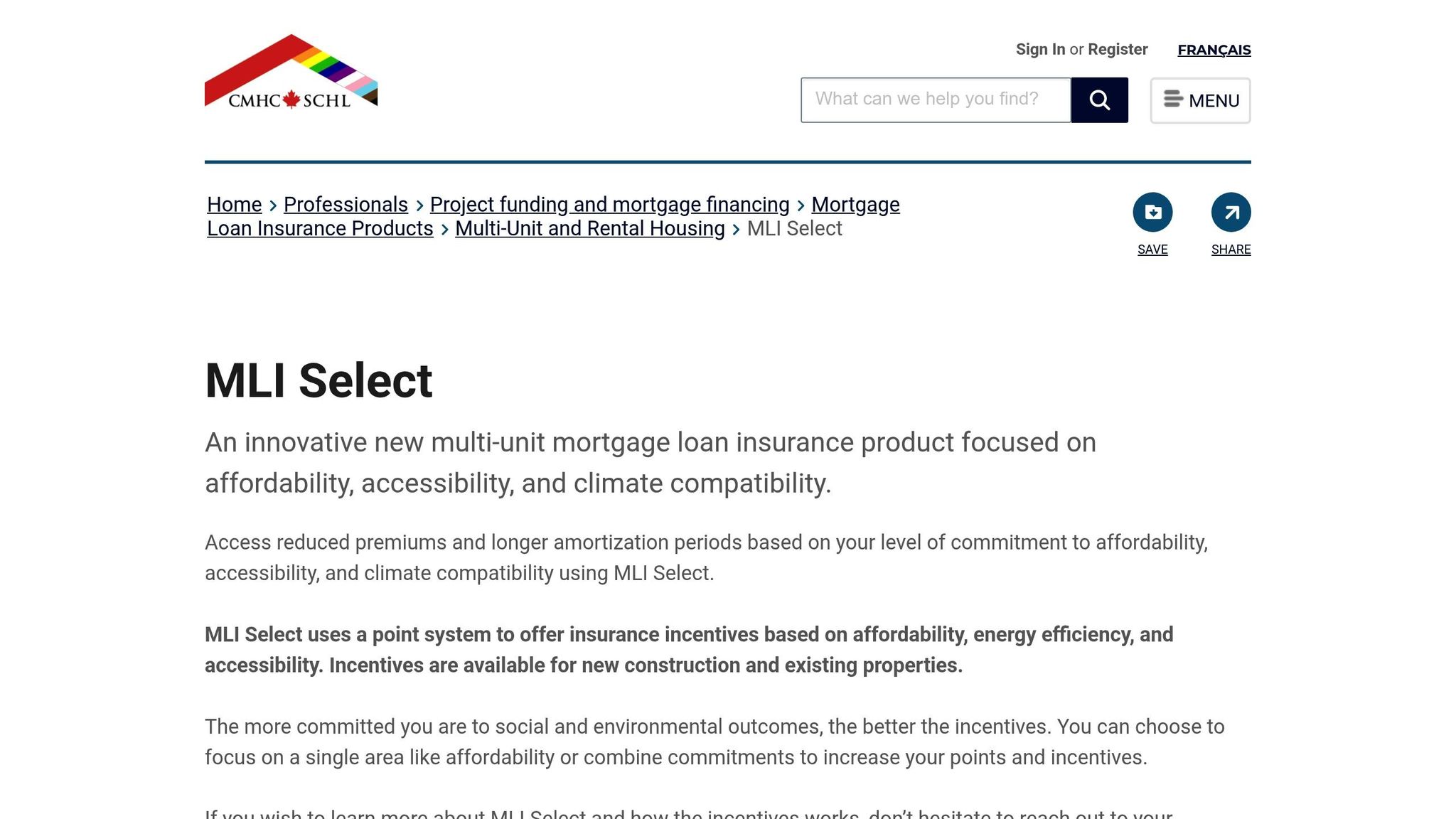 CMHC MLI Select