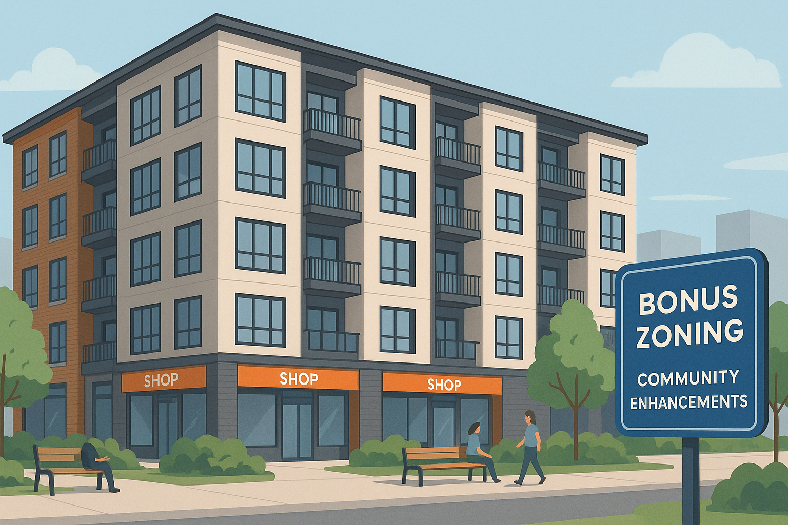 When Does Bonus Zoning Apply in HR-1 (HR1) or CEN-2 (CEN2)?