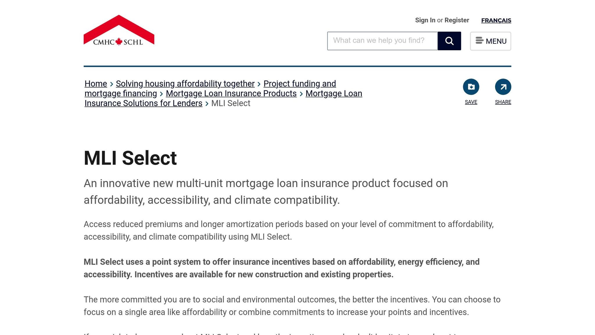 CMHC MLI Select