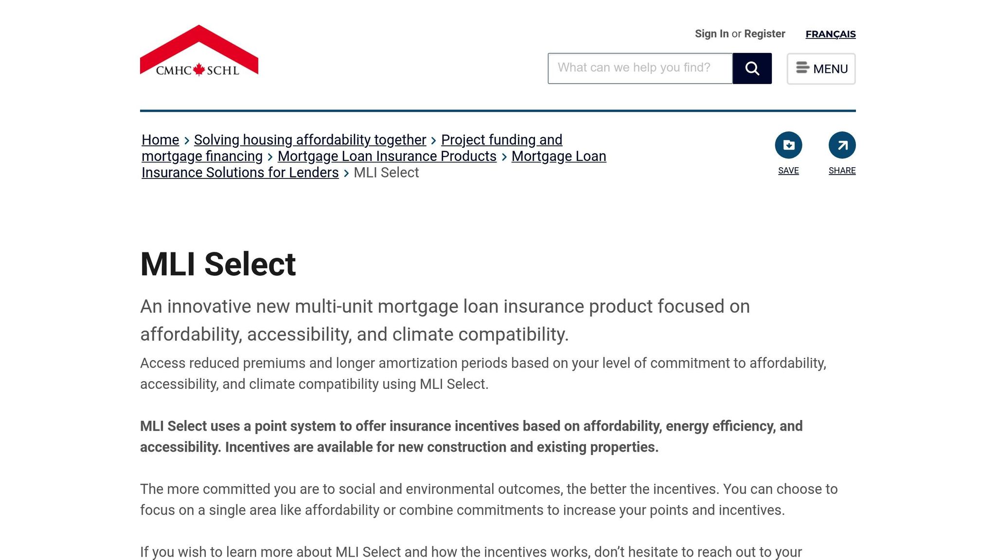 CMHC MLI Select