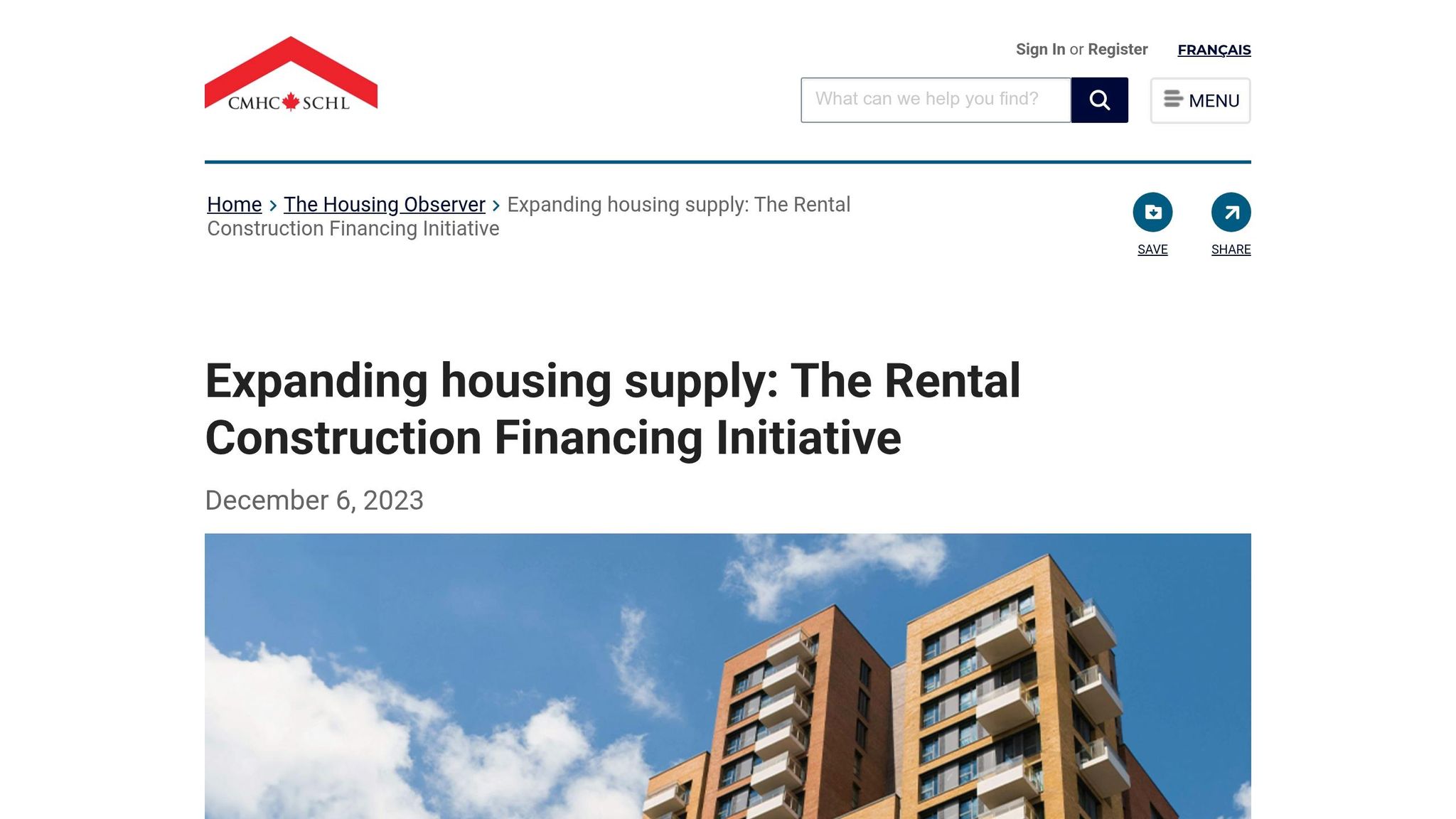 CMHC Rental Construction Financing Initiative