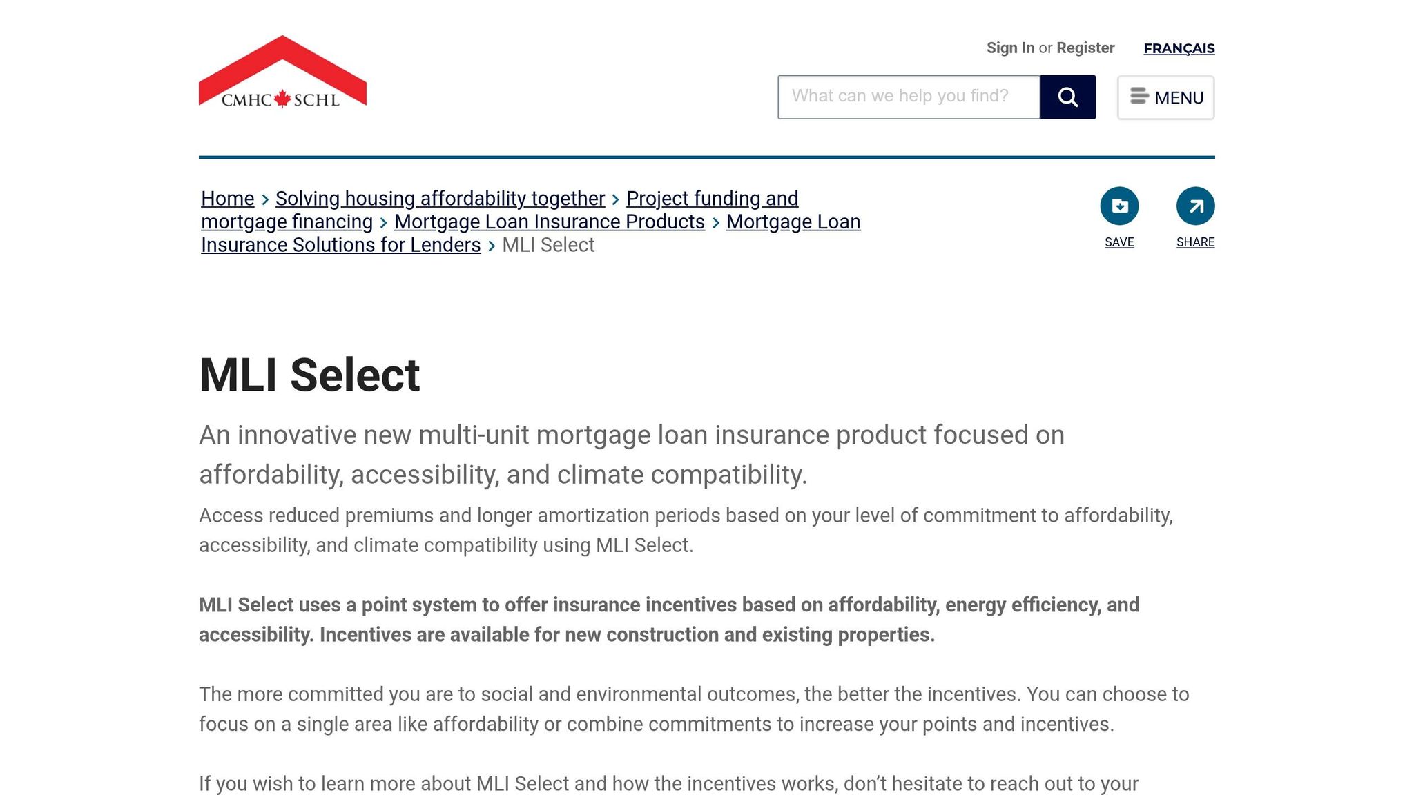 CMHC MLI Select