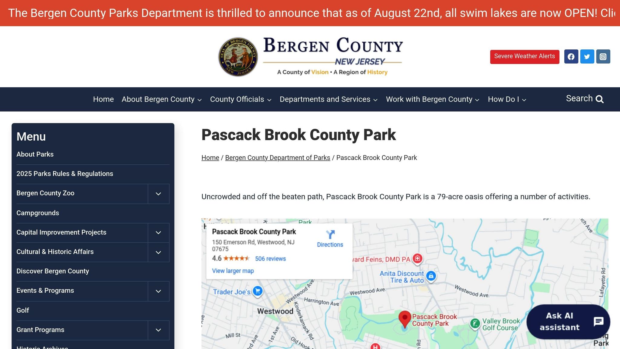 Pascack Brook County Park