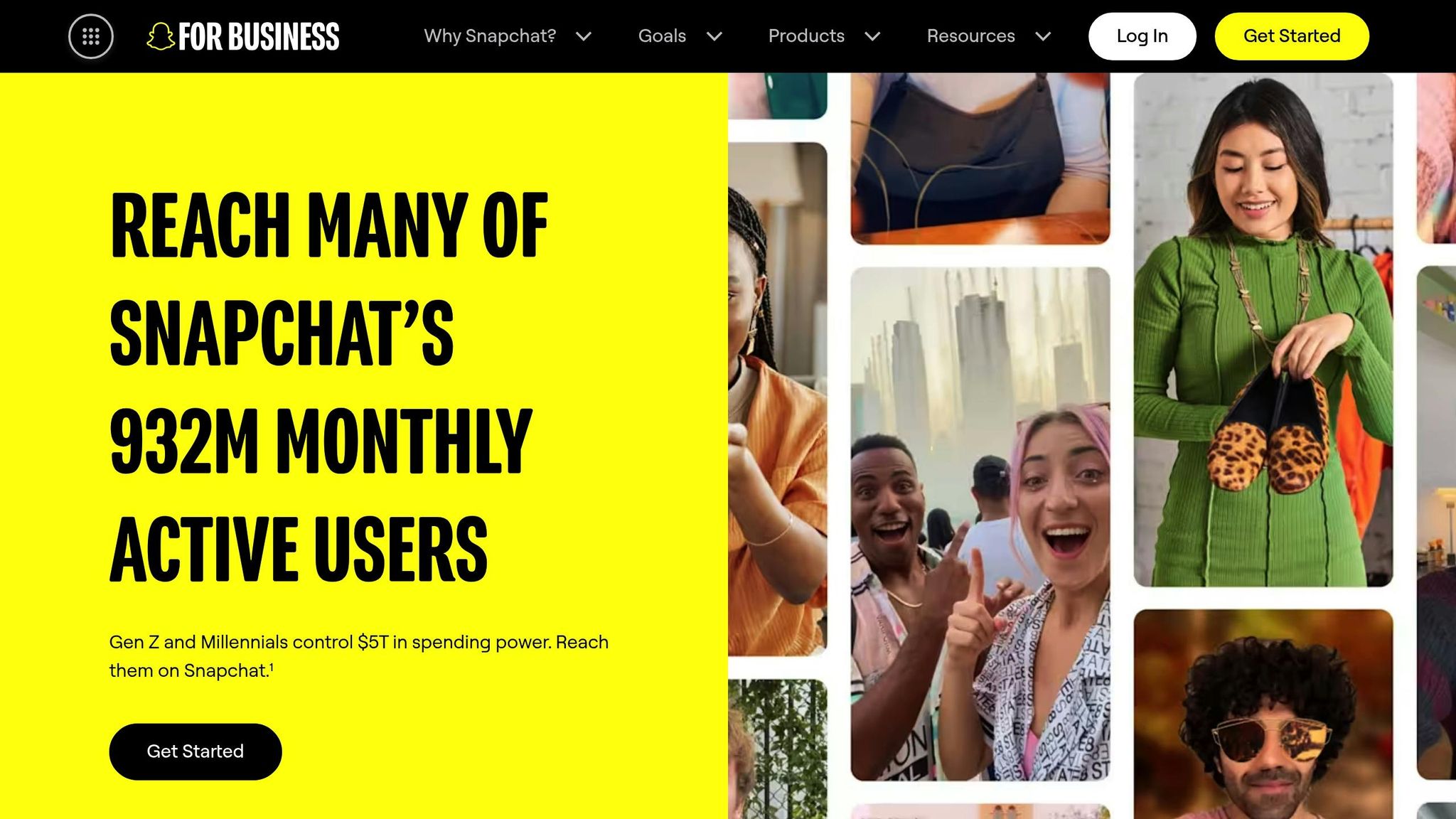 Mobile phone with the Snapchat interface and hiring posts, illustrating a Snapchat recruitment campaign strategy.