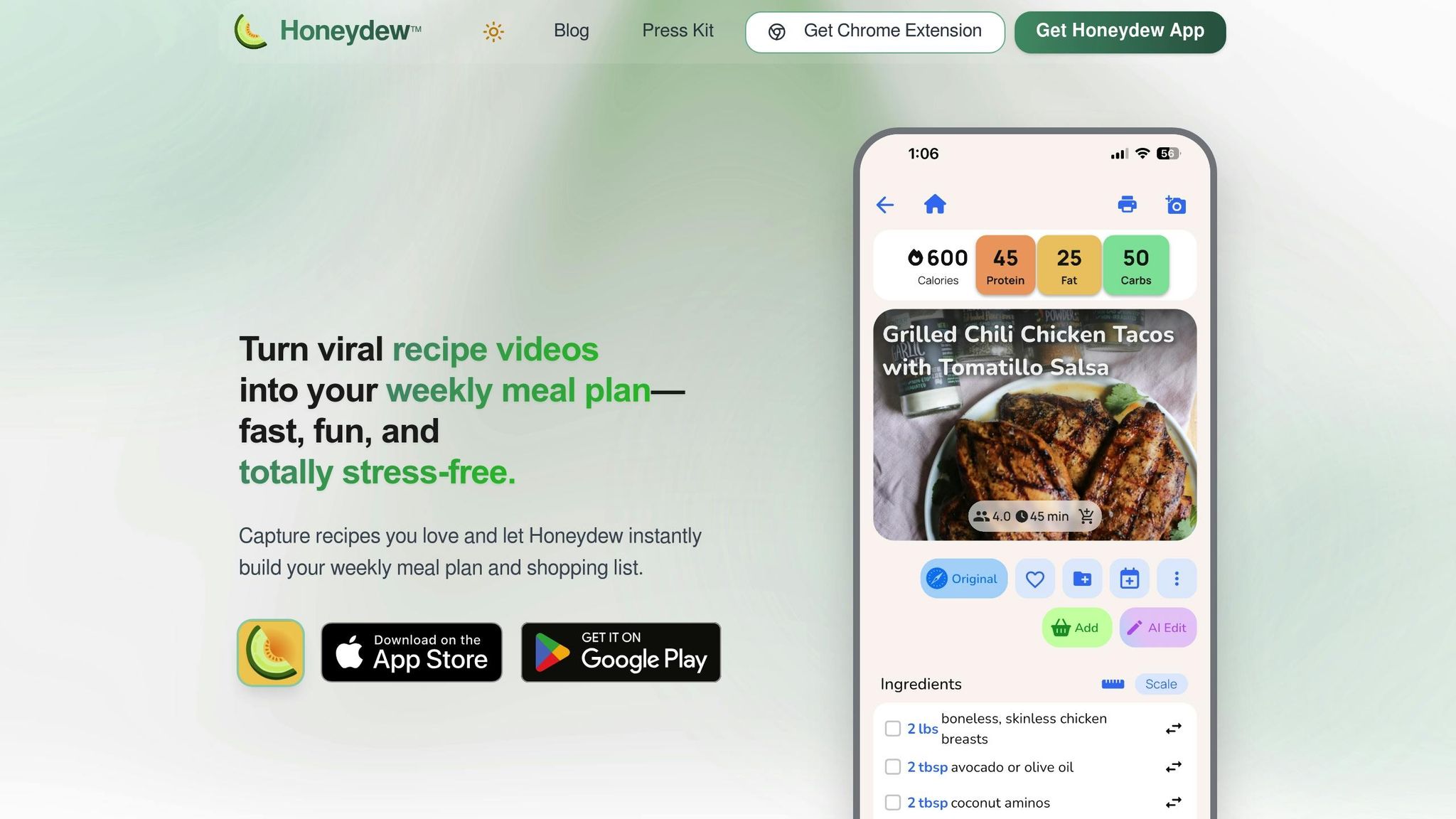 Honeydew Recipe Manager