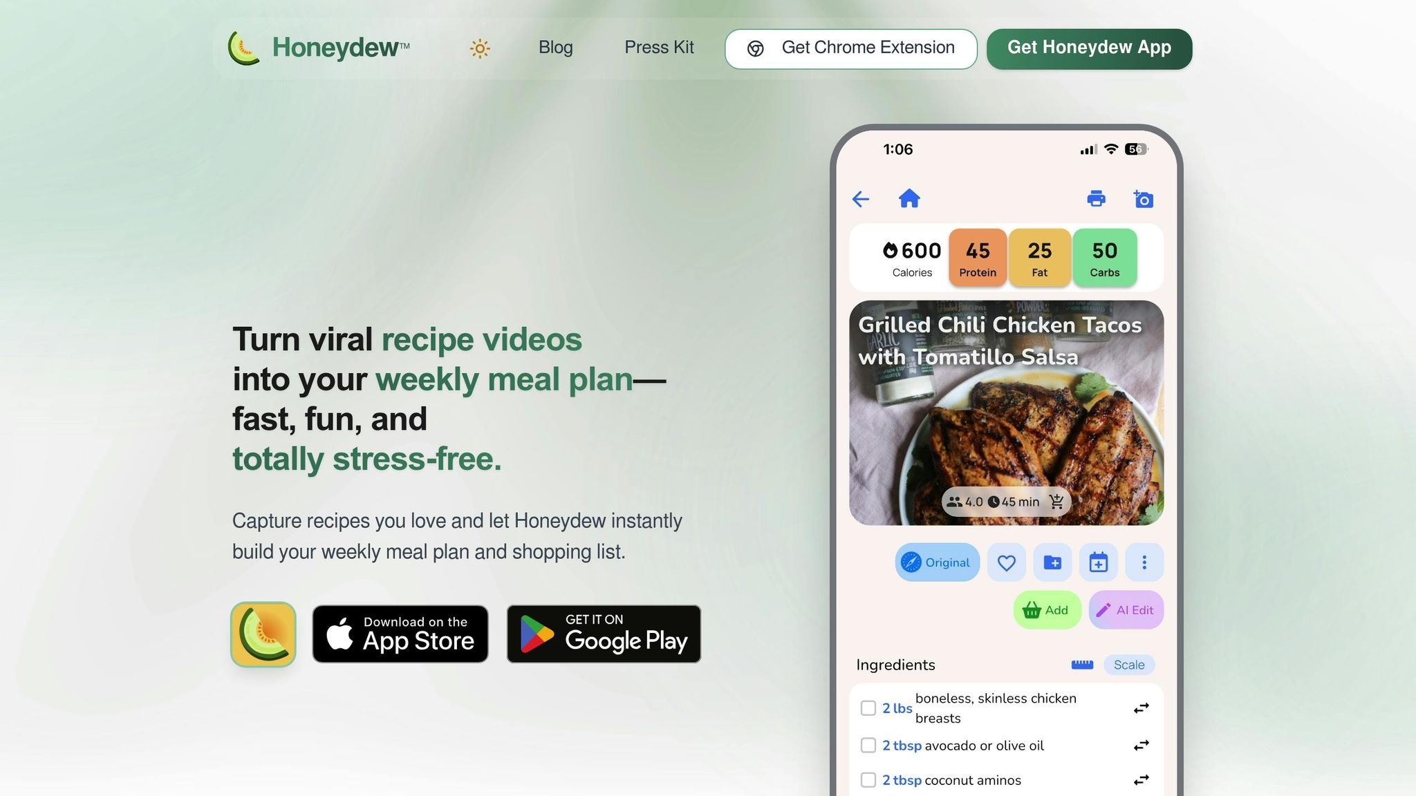 Honeydew Recipe Manager