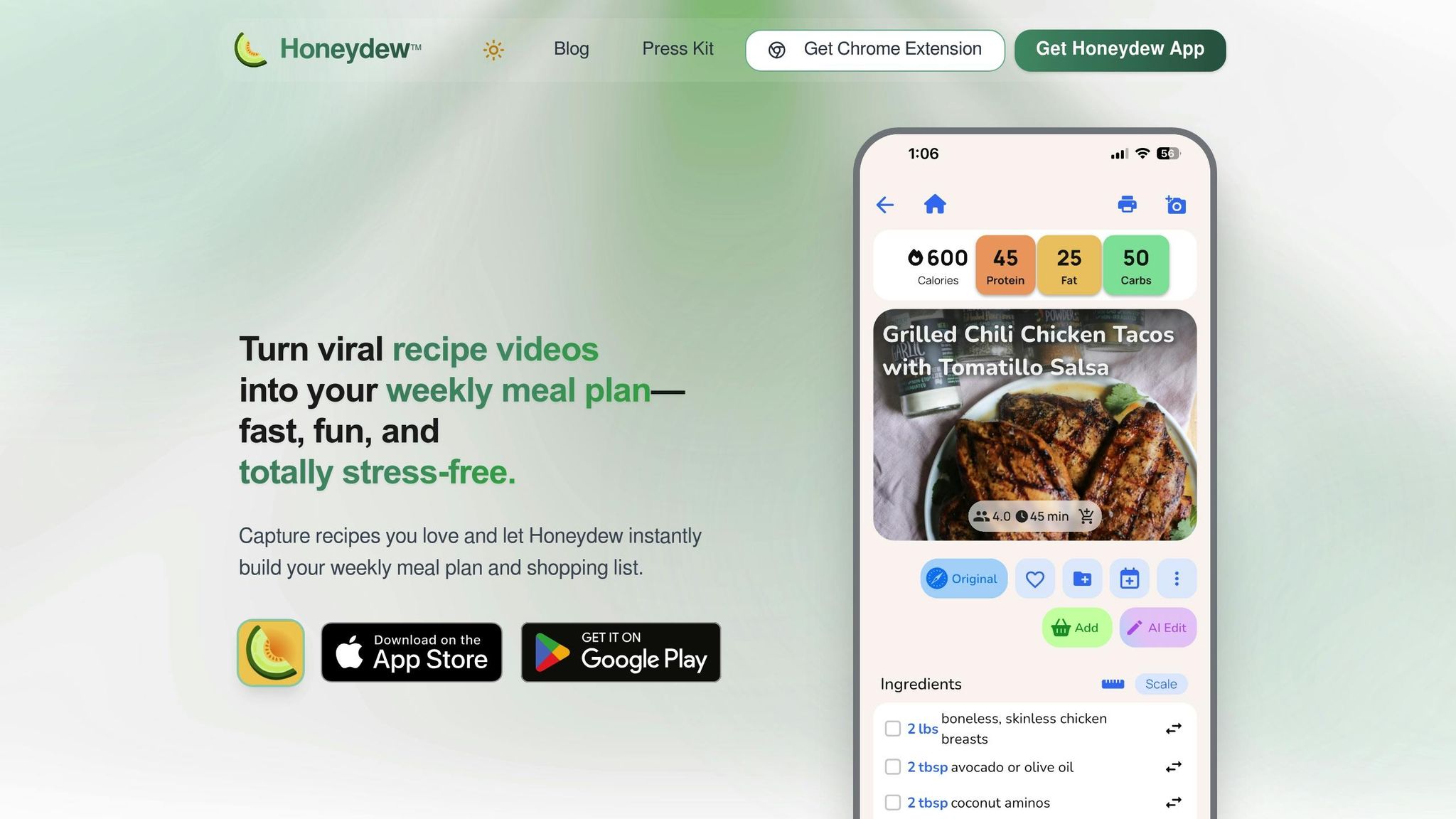 Honeydew Recipe Manager