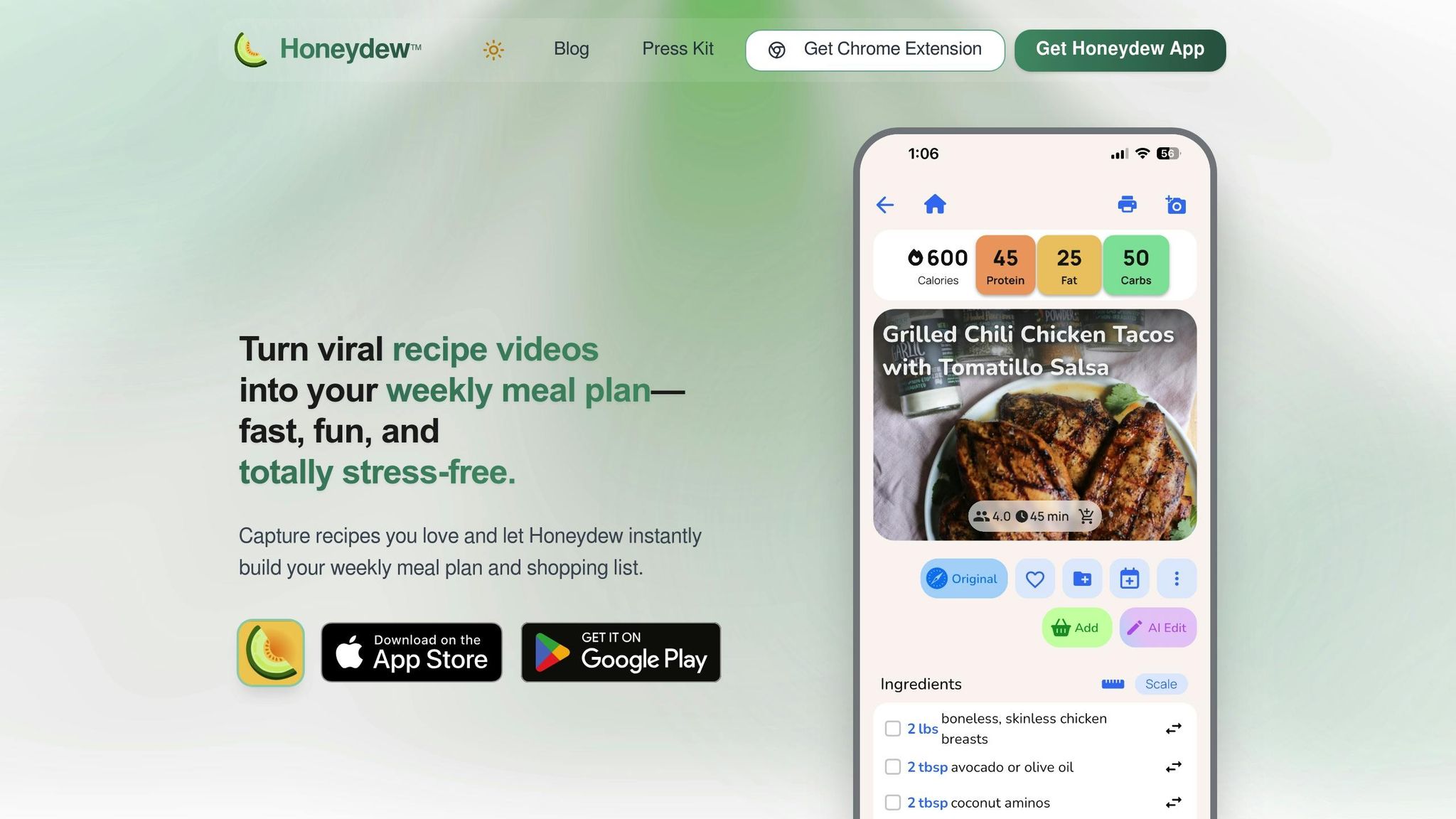 Honeydew Recipe Manager