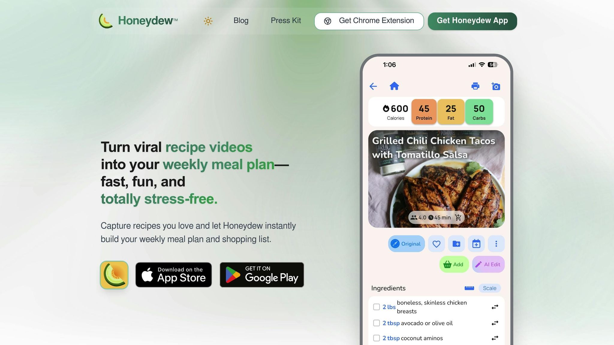 Honeydew Recipe Manager