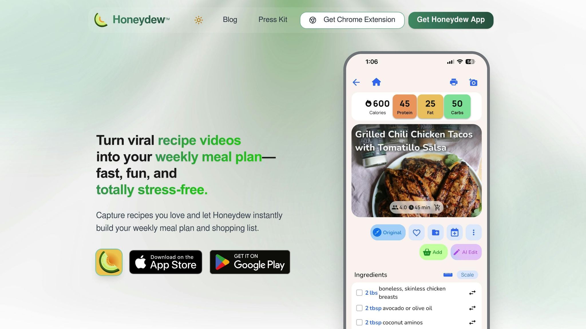 Honeydew Recipe Manager