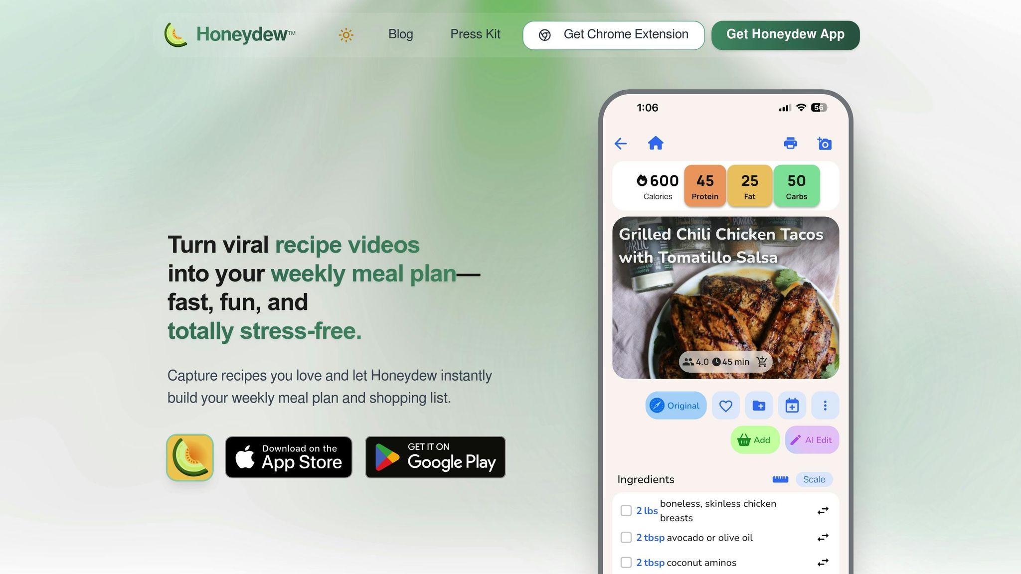 Honeydew Recipe Manager
