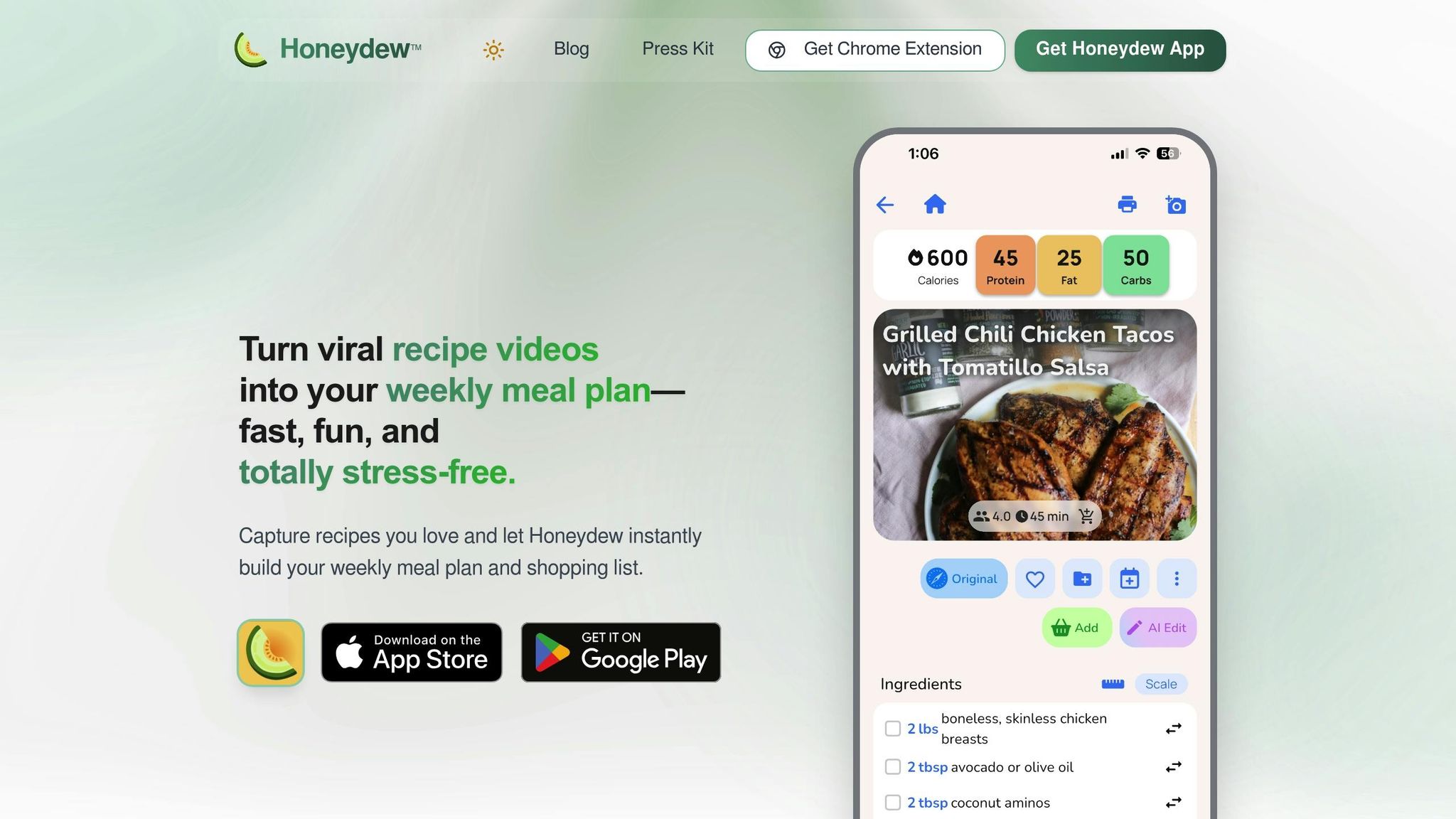 Honeydew Recipe Manager