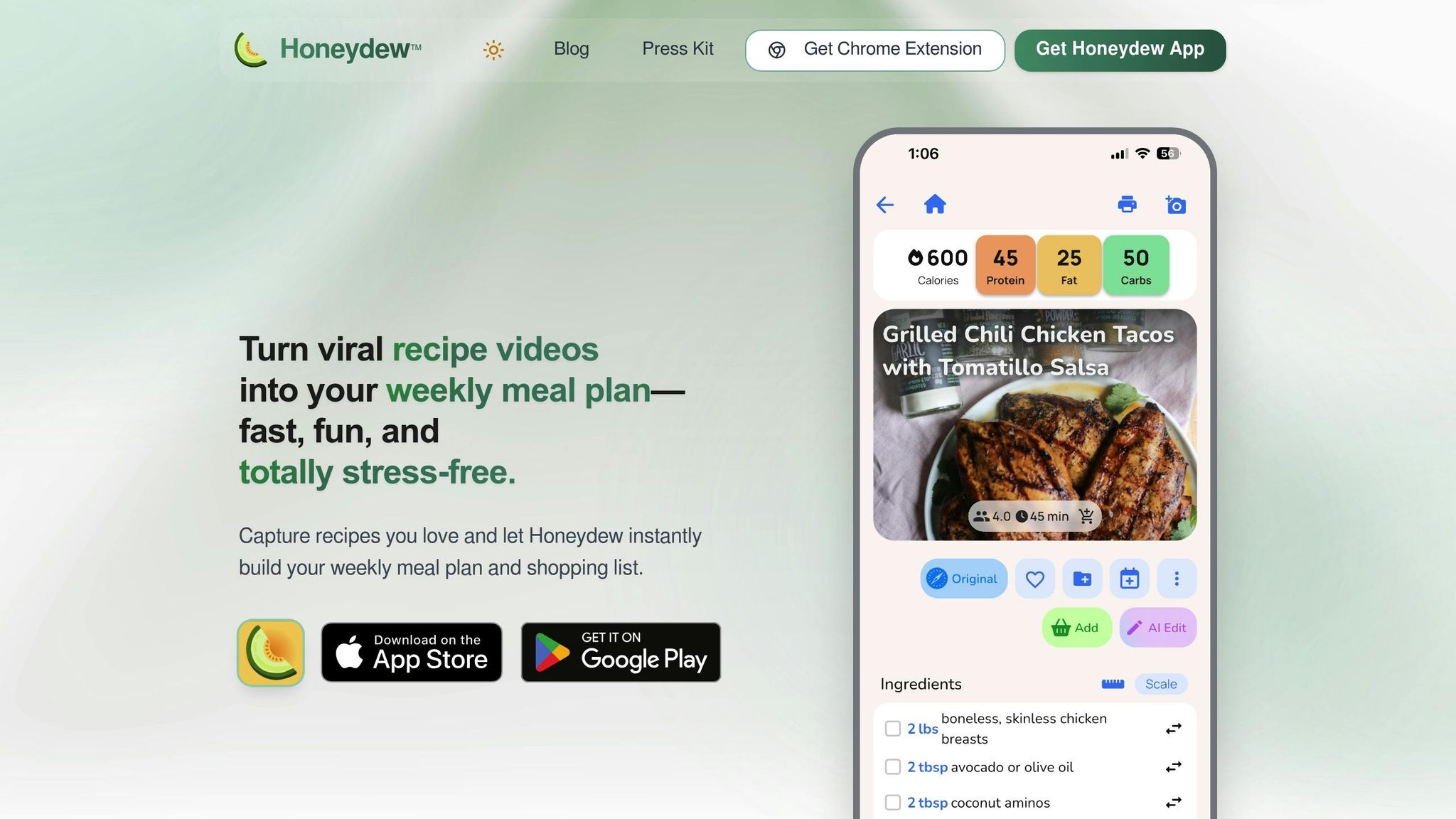 Honeydew Recipe Manager