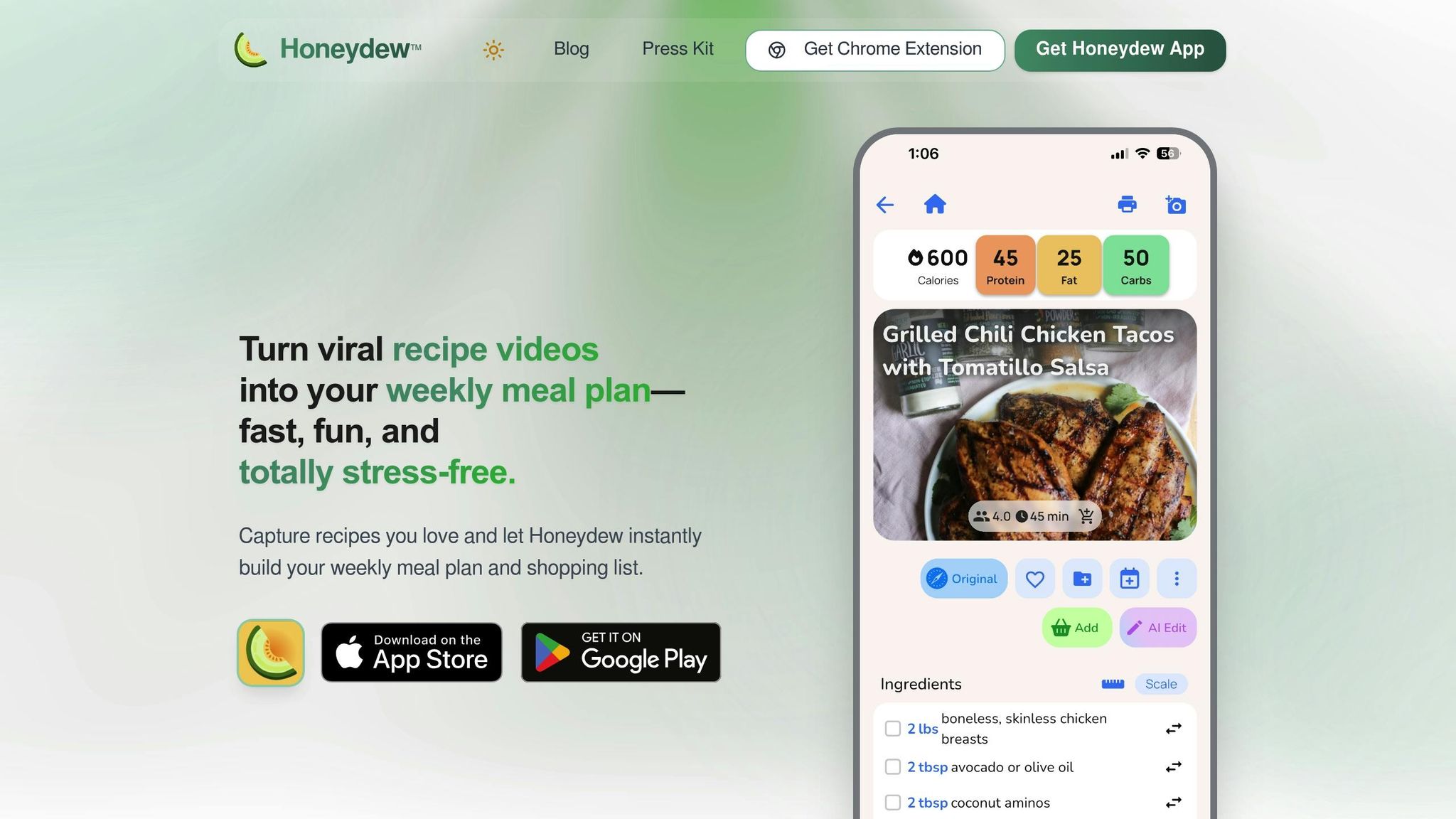 Honeydew Recipe Manager