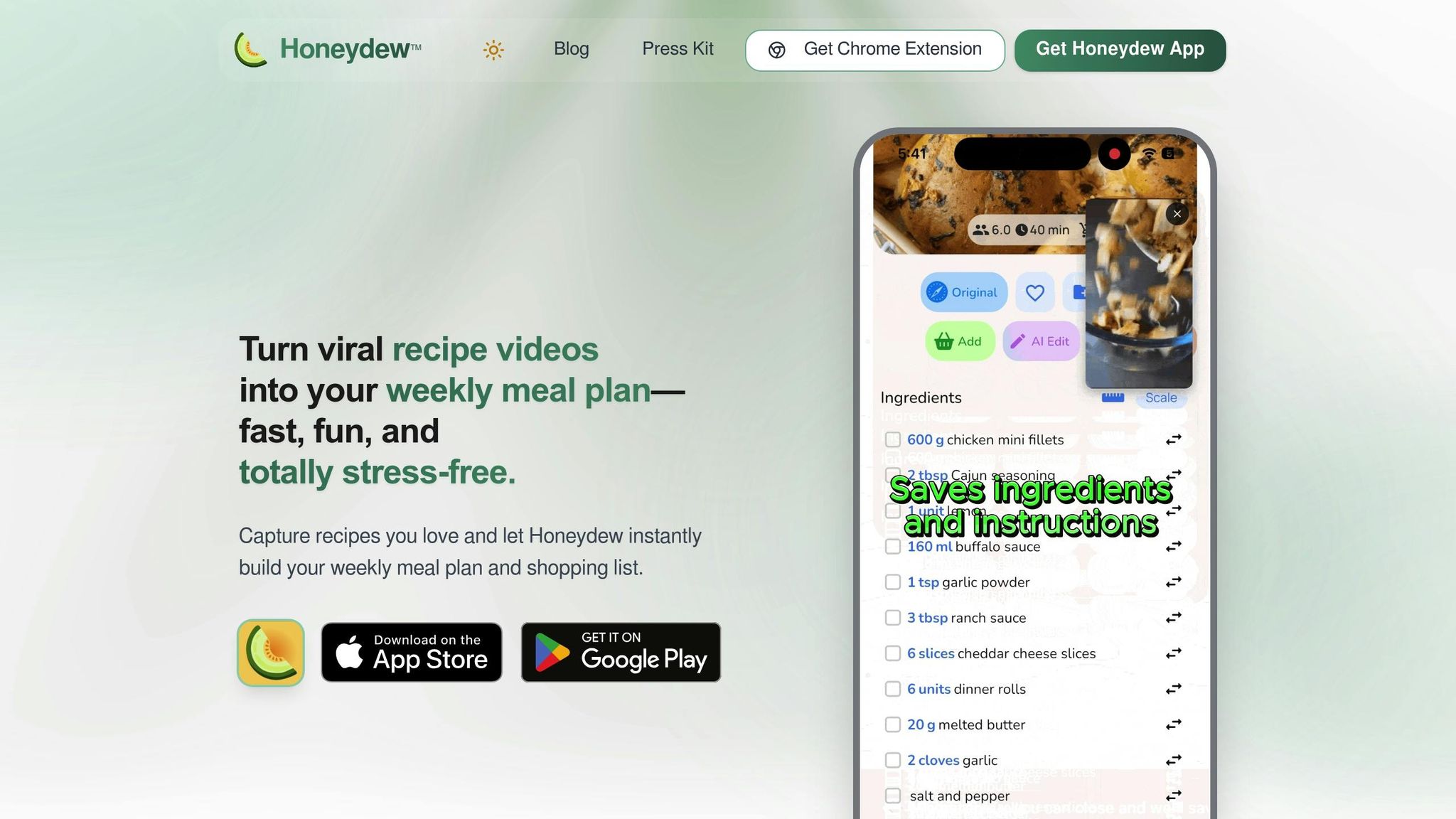 Honeydew Recipe Manager