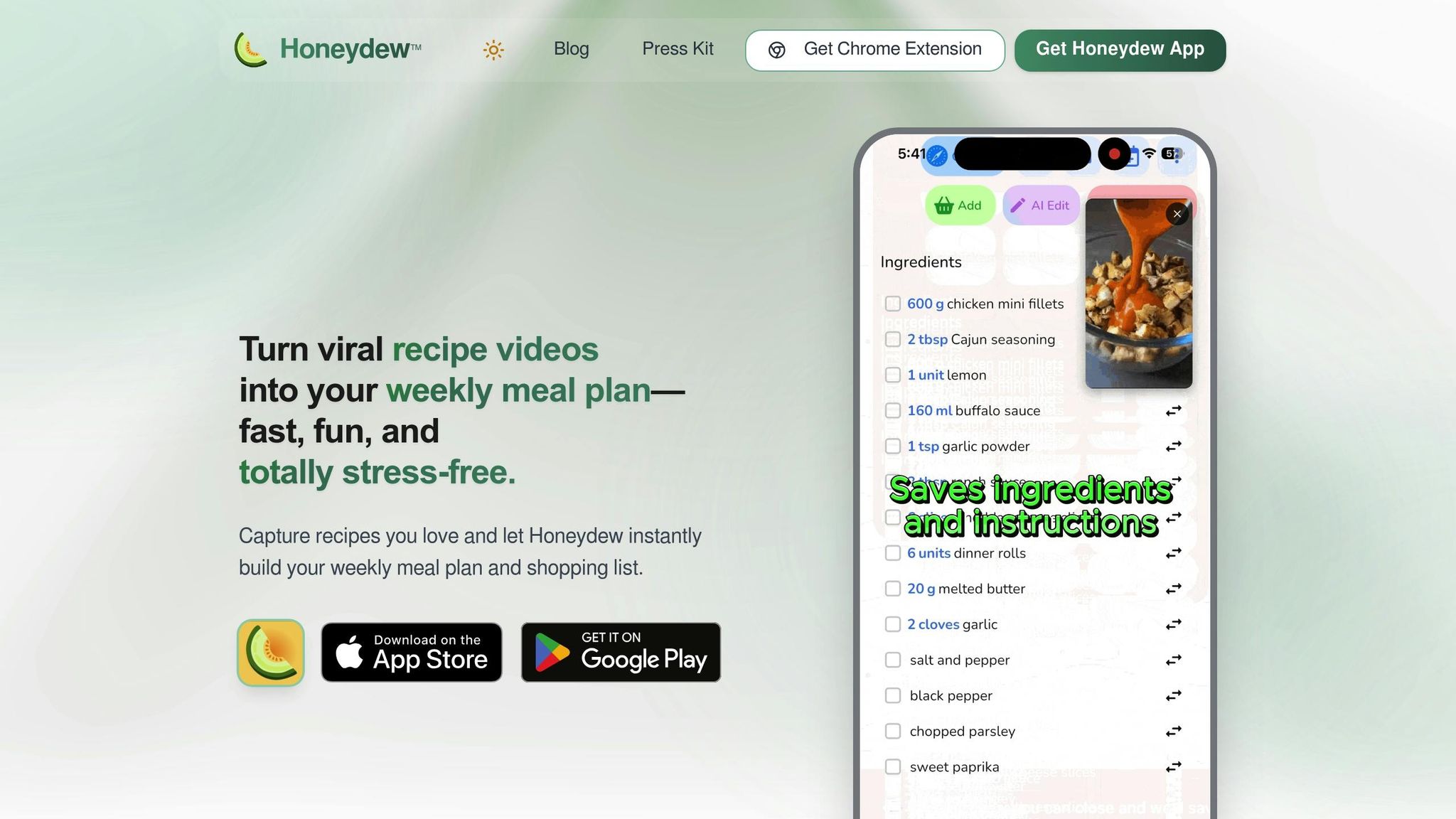Honeydew Recipe Manager