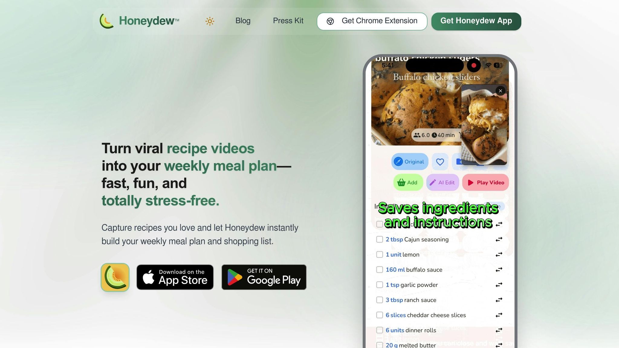 Honeydew Recipe Manager