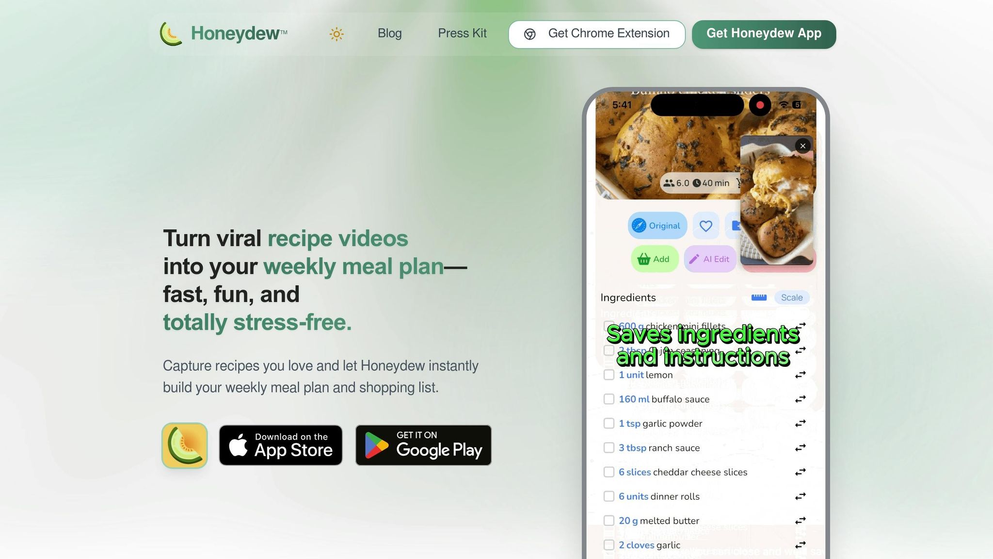 Honeydew Recipe Manager