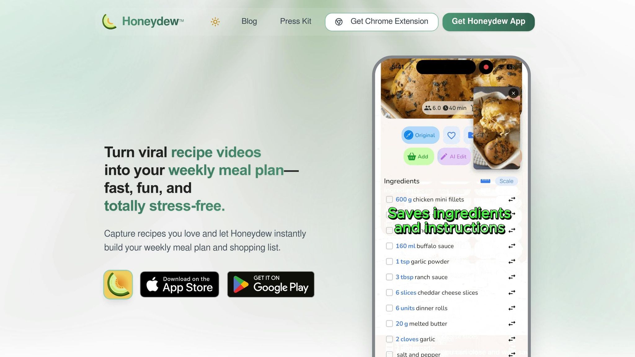 Honeydew Recipe Manager