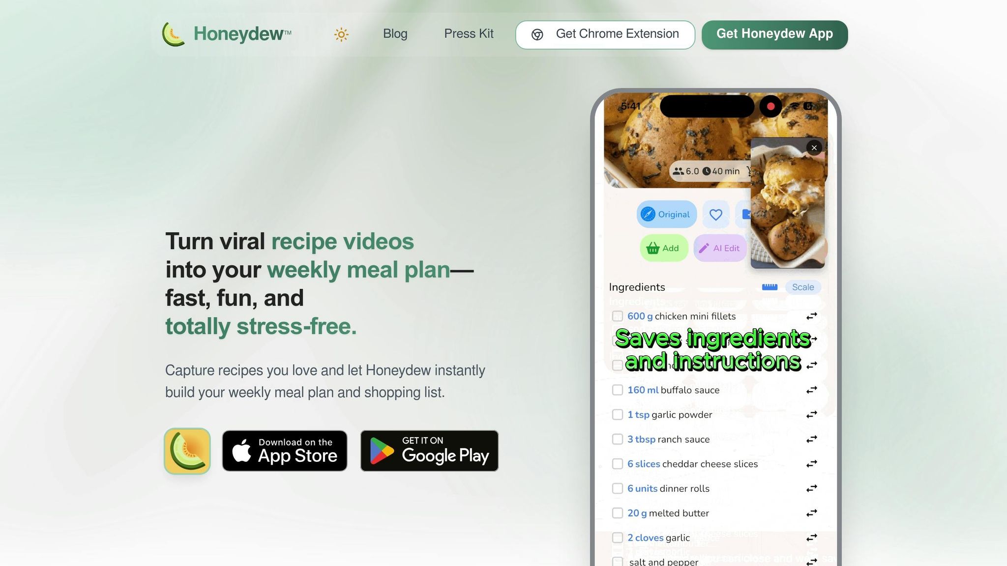 Honeydew Recipe Manager