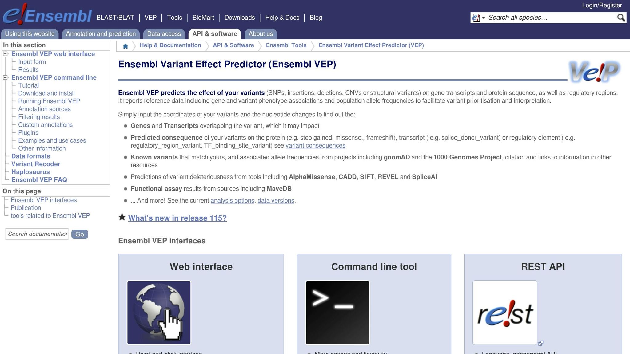 Variant Effect Predictor