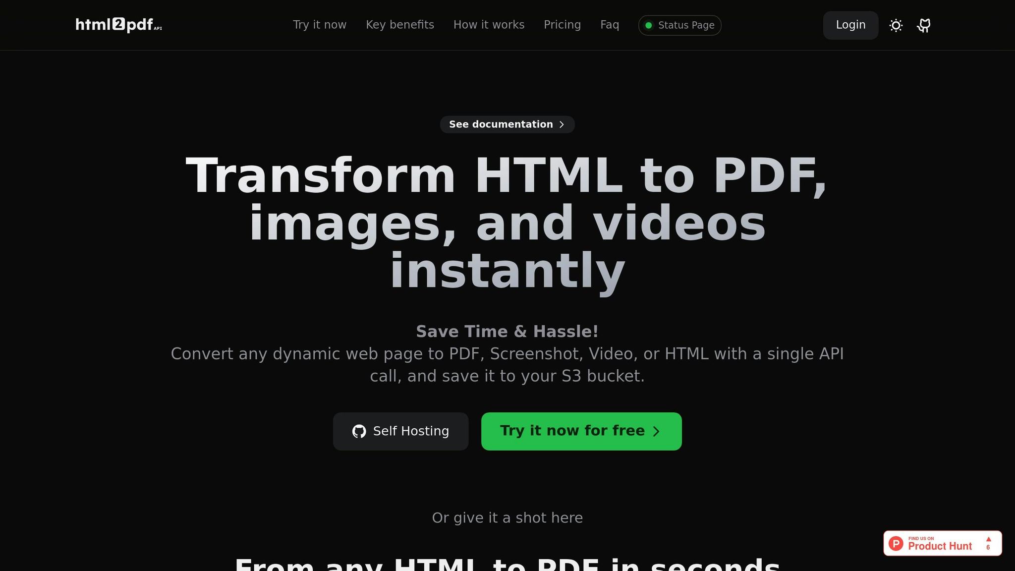 HTML2PDF API