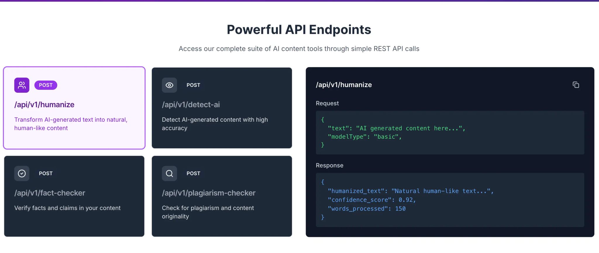 Humanizer API Endpoints
