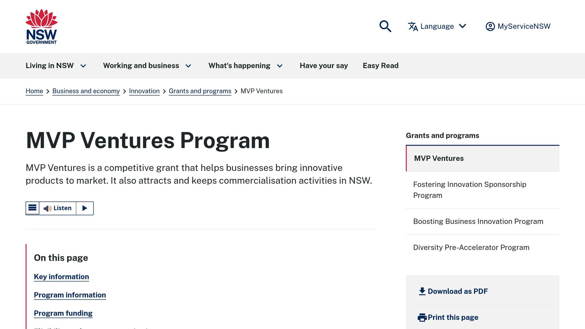 MVP Ventures Program