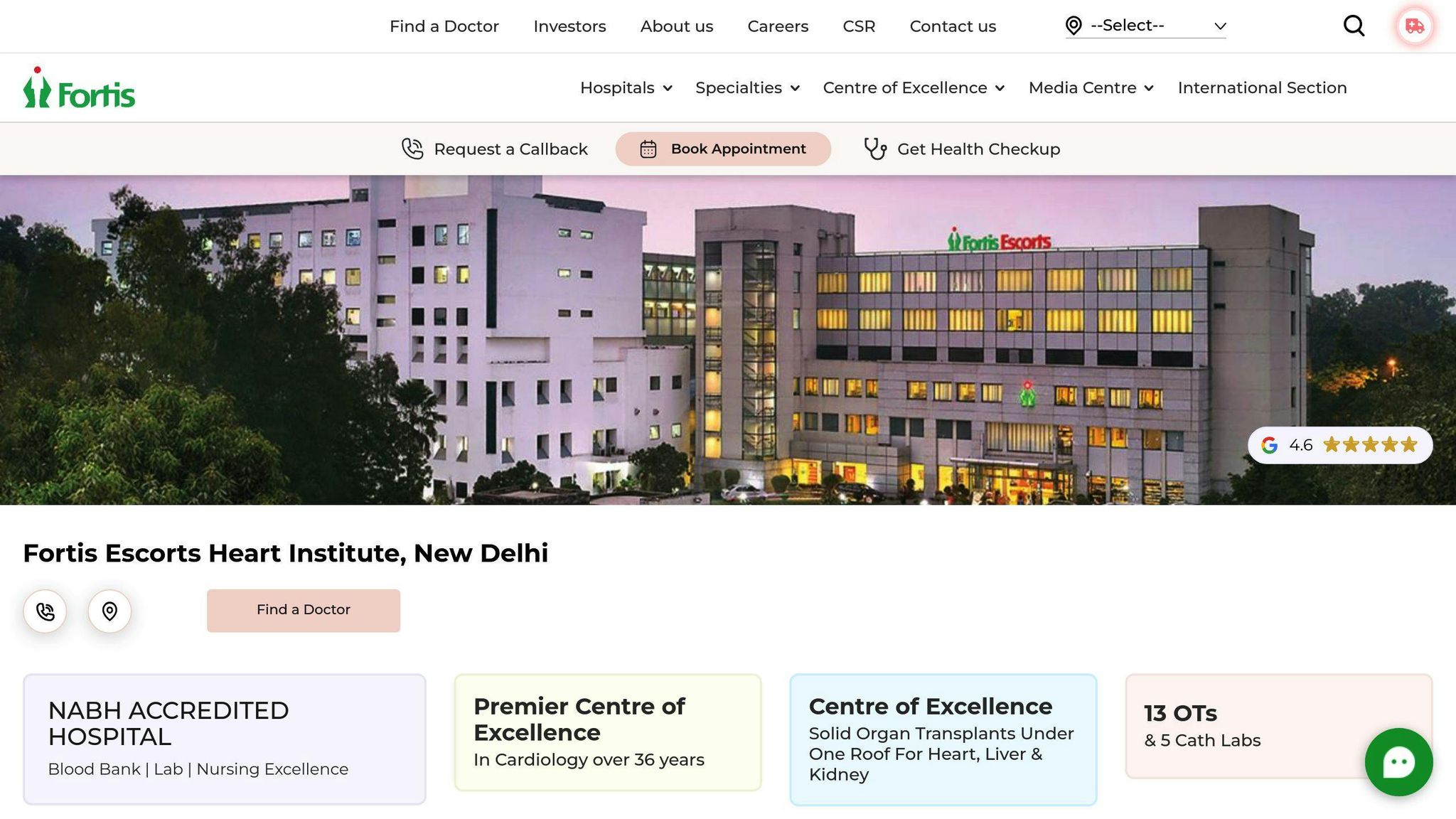 Fortis Escorts Heart Institute