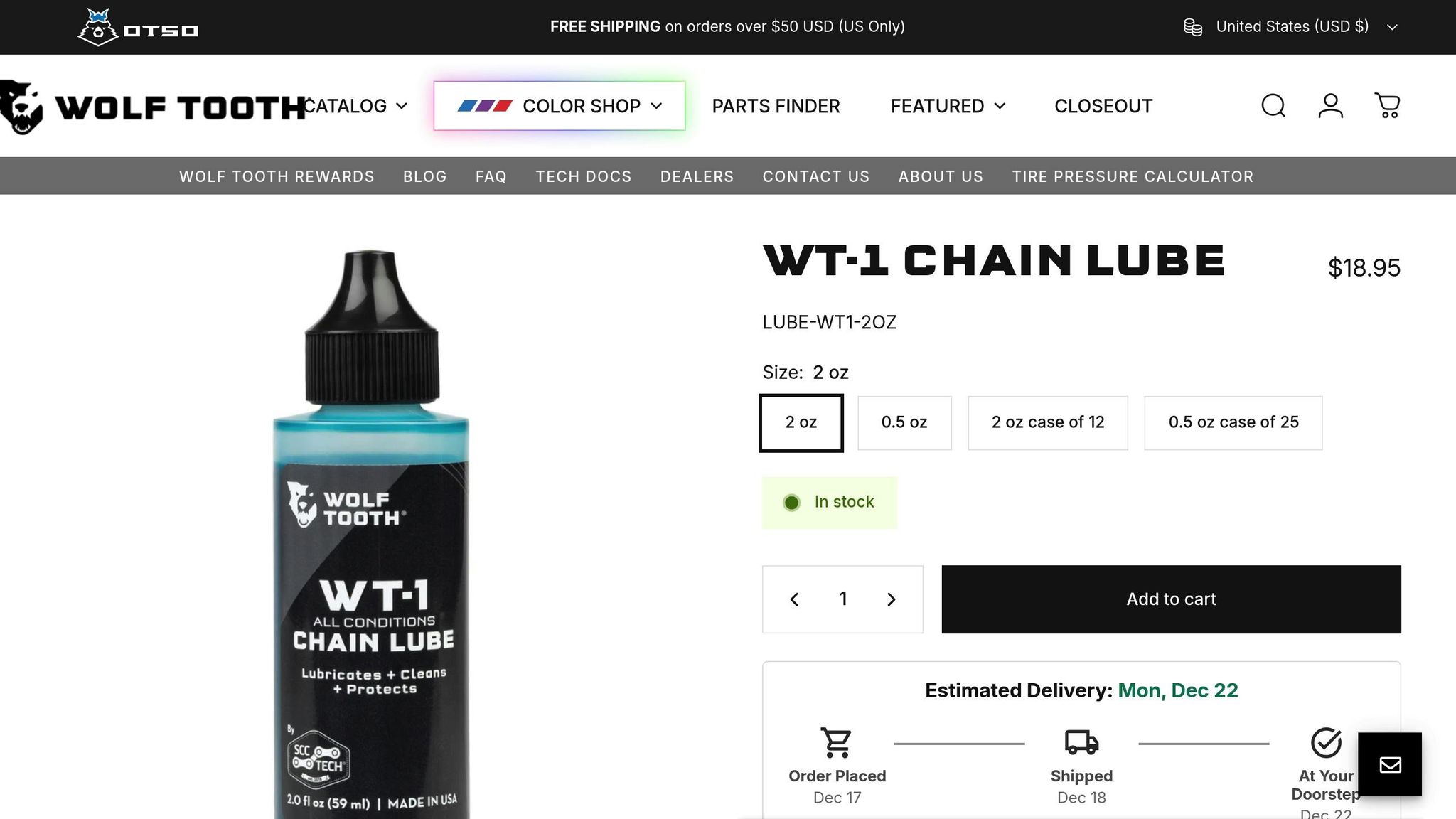 Wolf Tooth WT-1 All Conditions Chain Lube