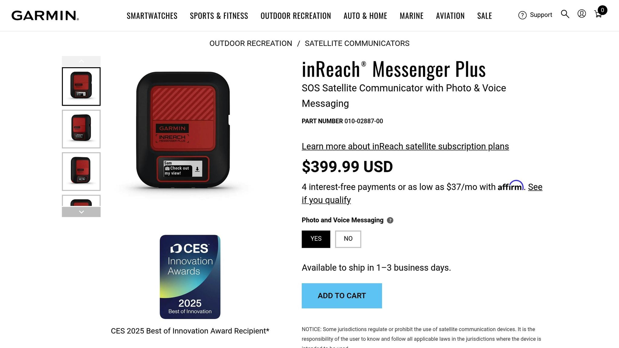 Garmin inReach Messenger Plus