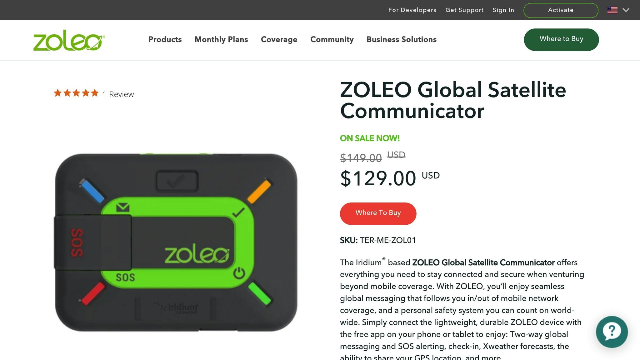 Zoleo Satellite Communicator