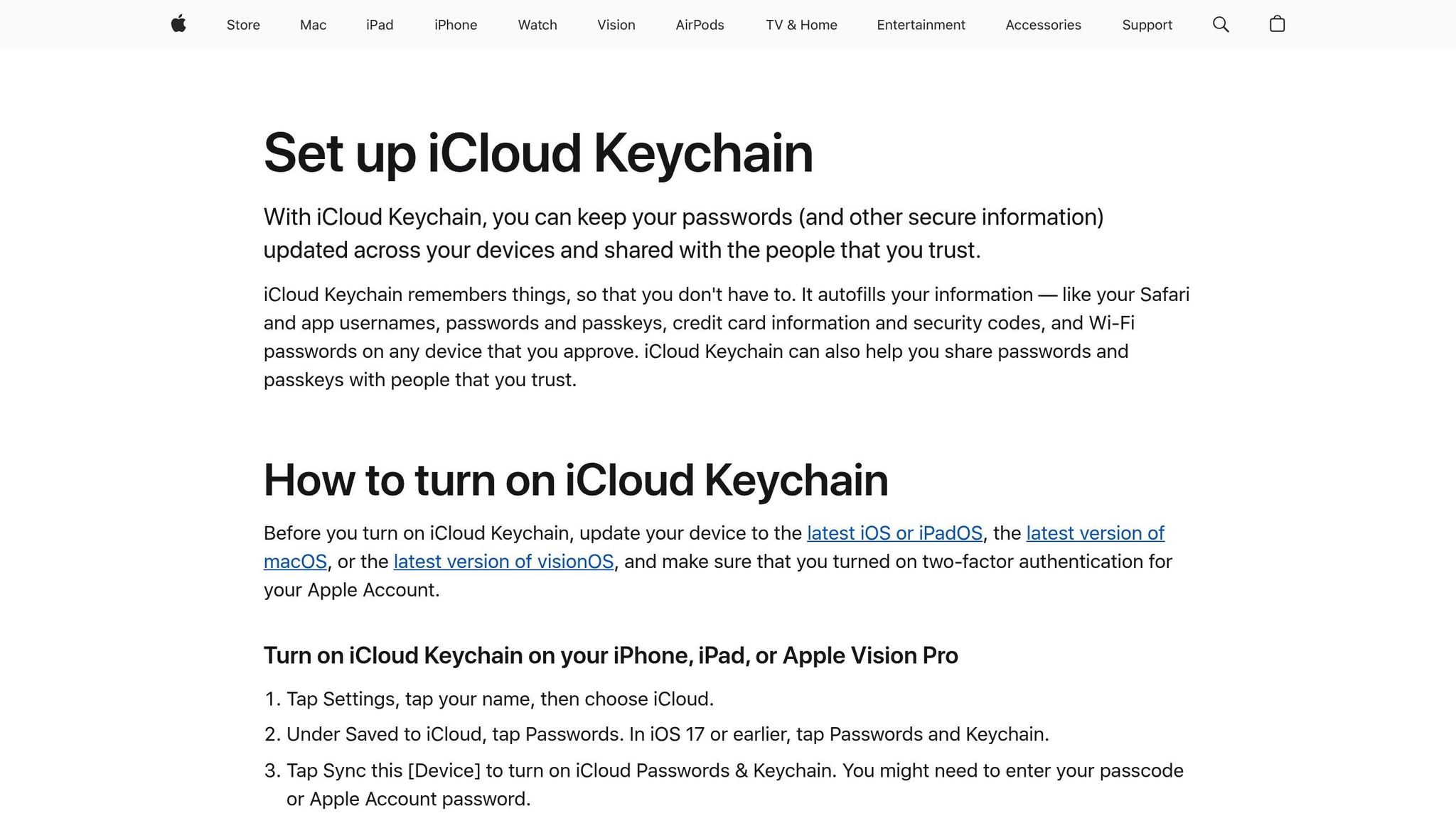 iCloud Keychain